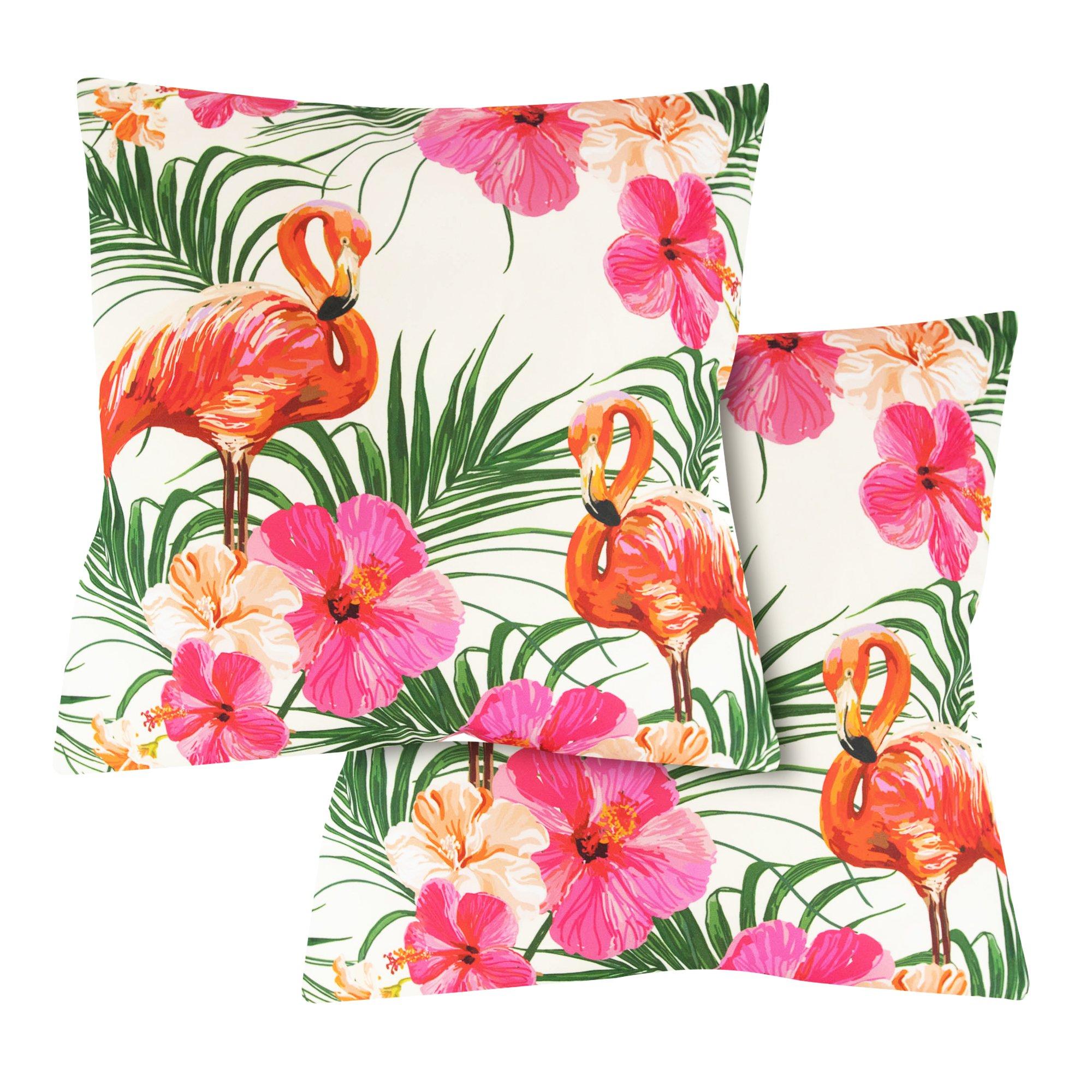 Streetwize Outdoor Flamingo Palm Print  Scatter Cushions - Pa