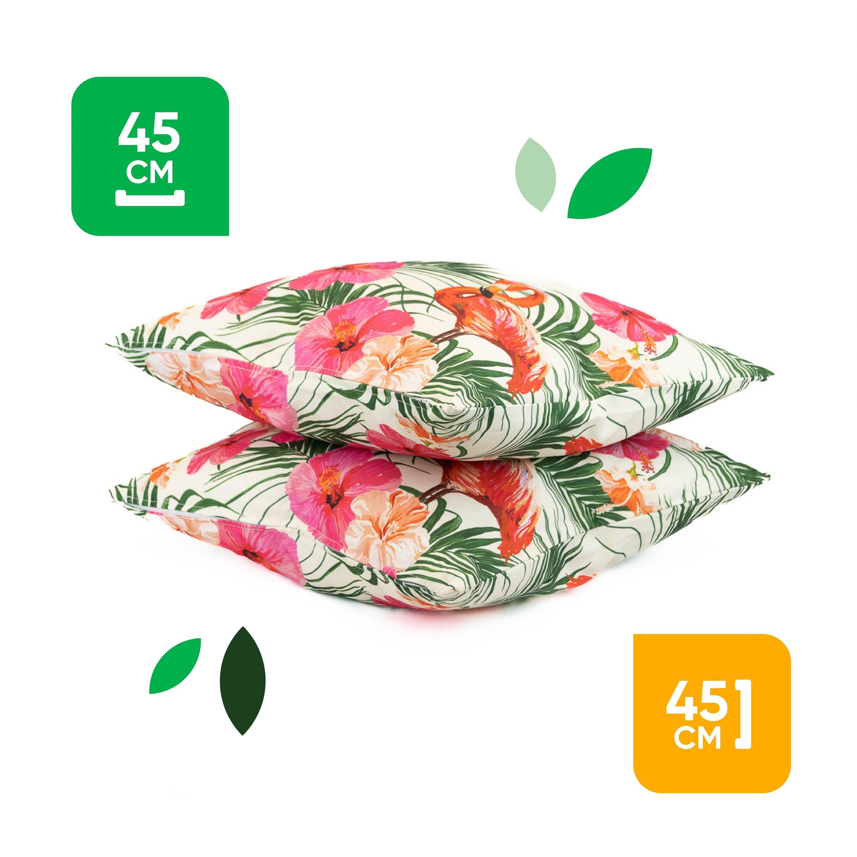 Multi - Streetwize - Outdoor Flamingo Palm Print  Scatter Cushions - Pa - 2