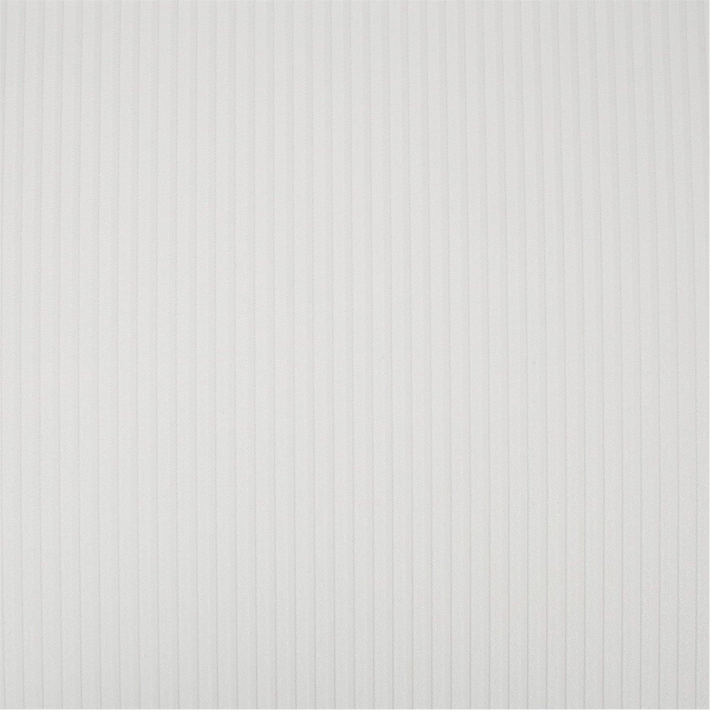 White - Superfresco Paintable - Ribbed Textured White Durable Wallpaper - 2