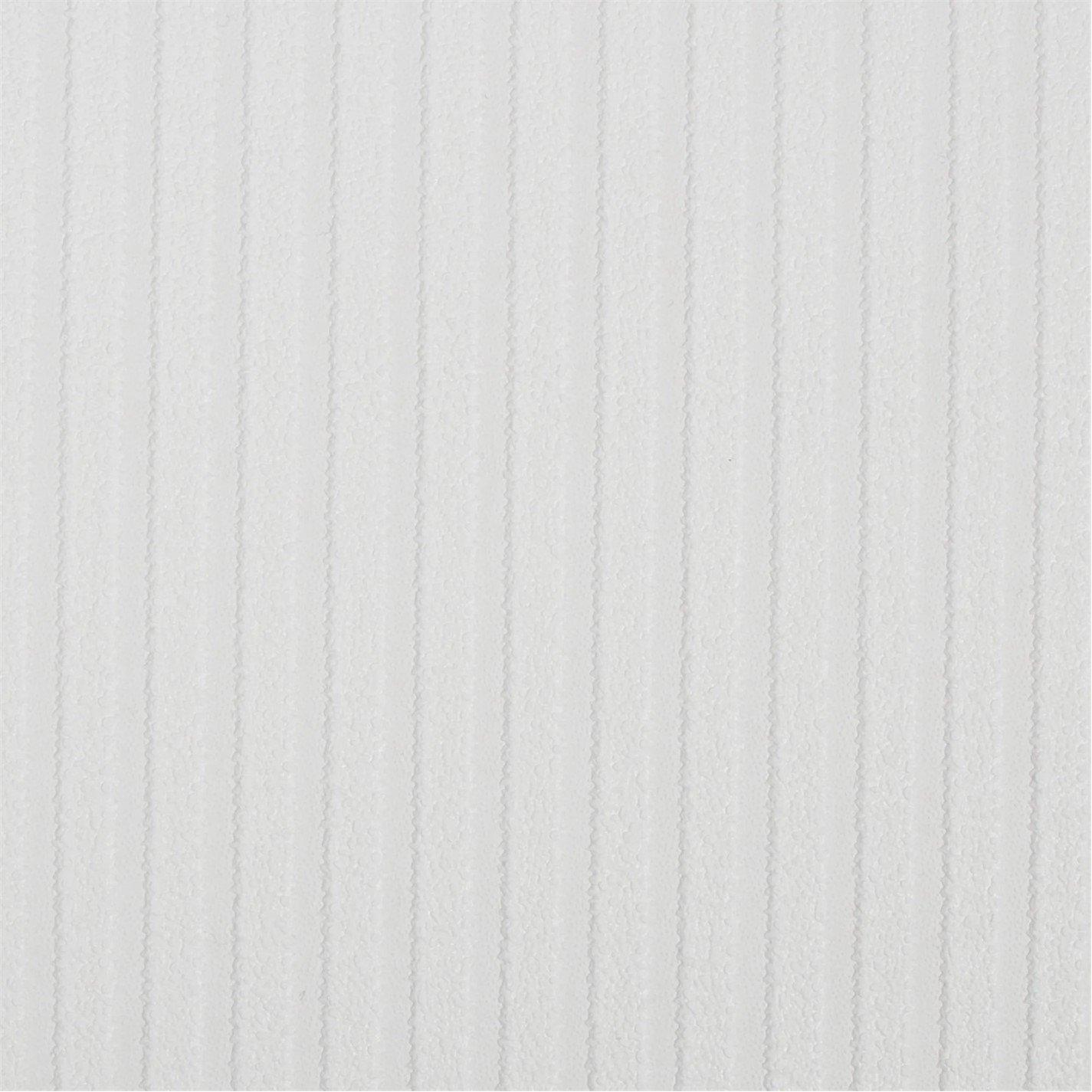 White - Superfresco Paintable - Ribbed Textured White Durable Wallpaper - 4