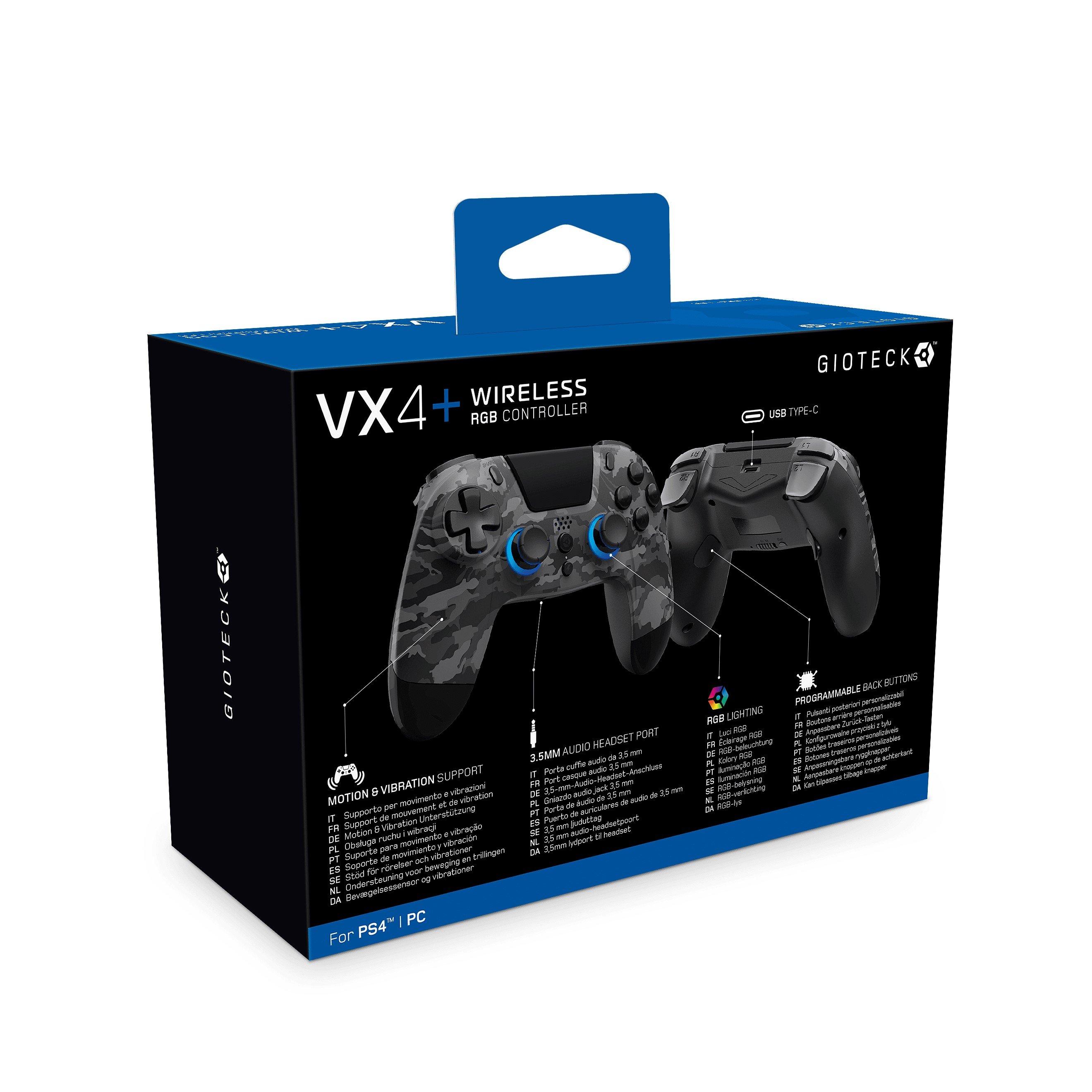WLS Dark Camo - Gioteck - Gioteck VX-4 Wireless RGB PS4 Dark Camo Controller - 5