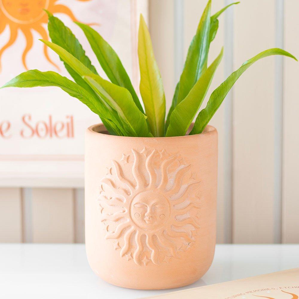 Something Different  Terracotta Sun Plant Pot - Orange