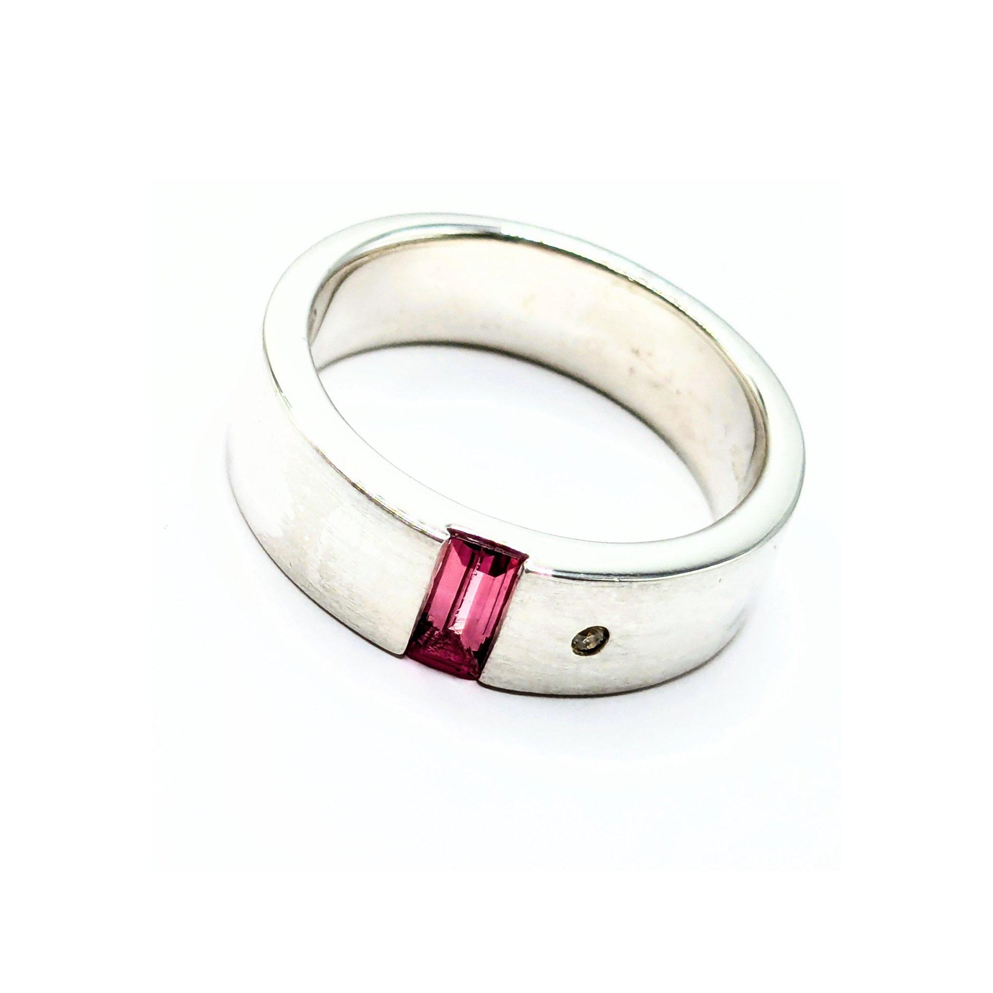 Silver - Espree - Espree Diamond and Pink Tourmaline ring