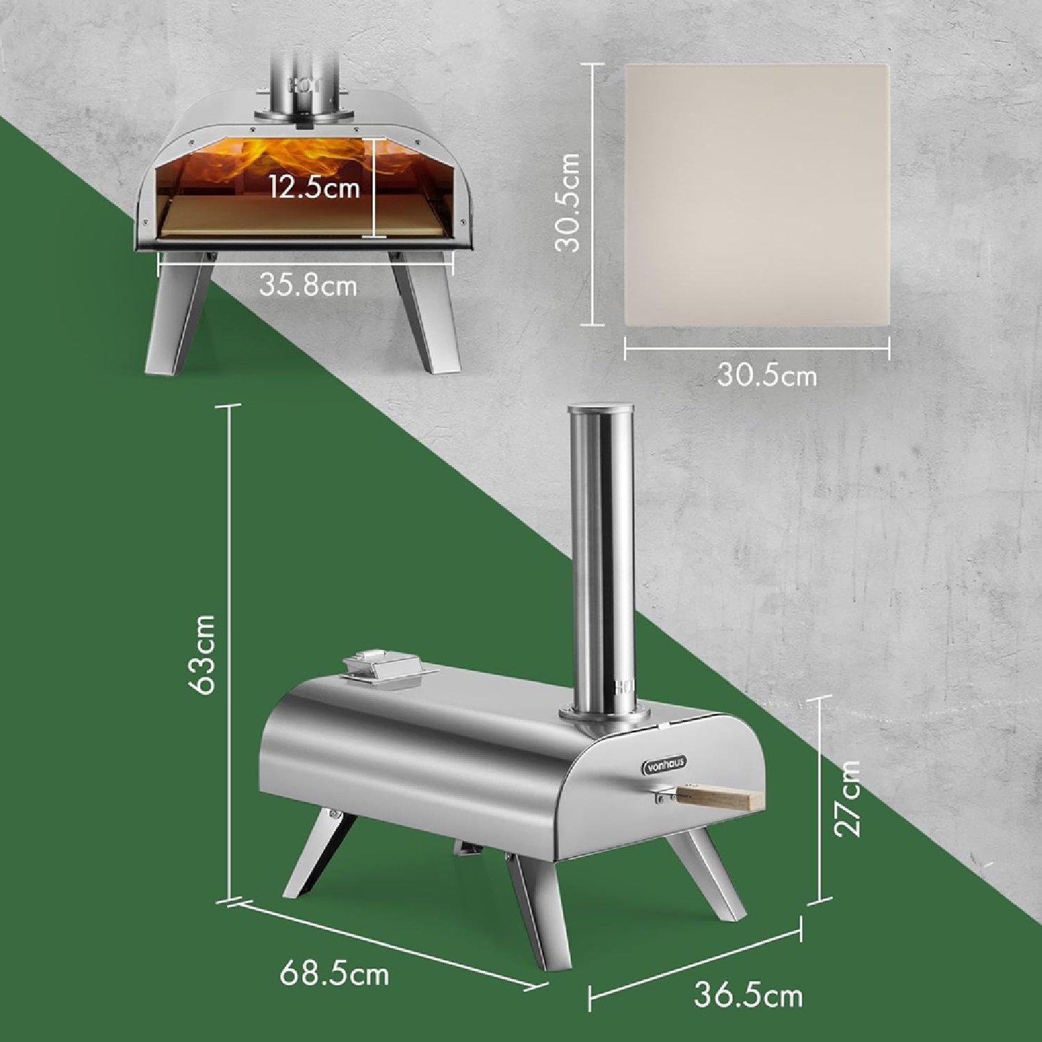 Silver - VonHaus - Outdoor Pizza Oven - 2