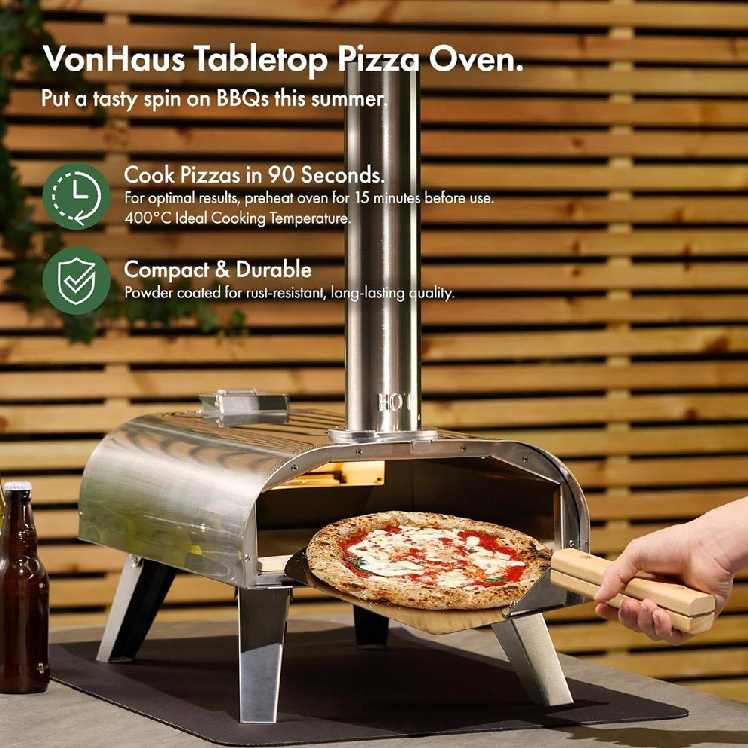 Silver - VonHaus - Outdoor Pizza Oven - 3