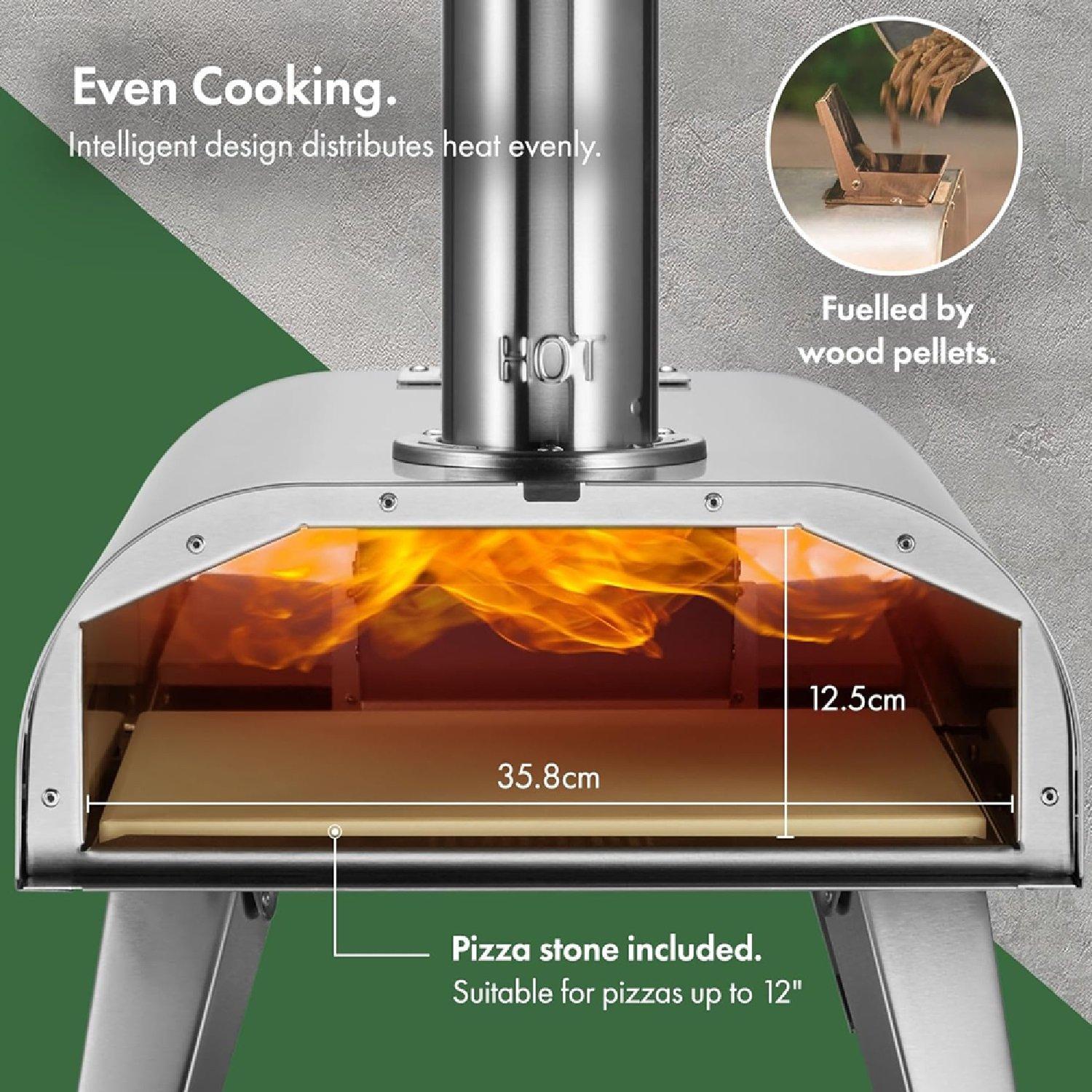 Silver - VonHaus - Outdoor Pizza Oven - 5