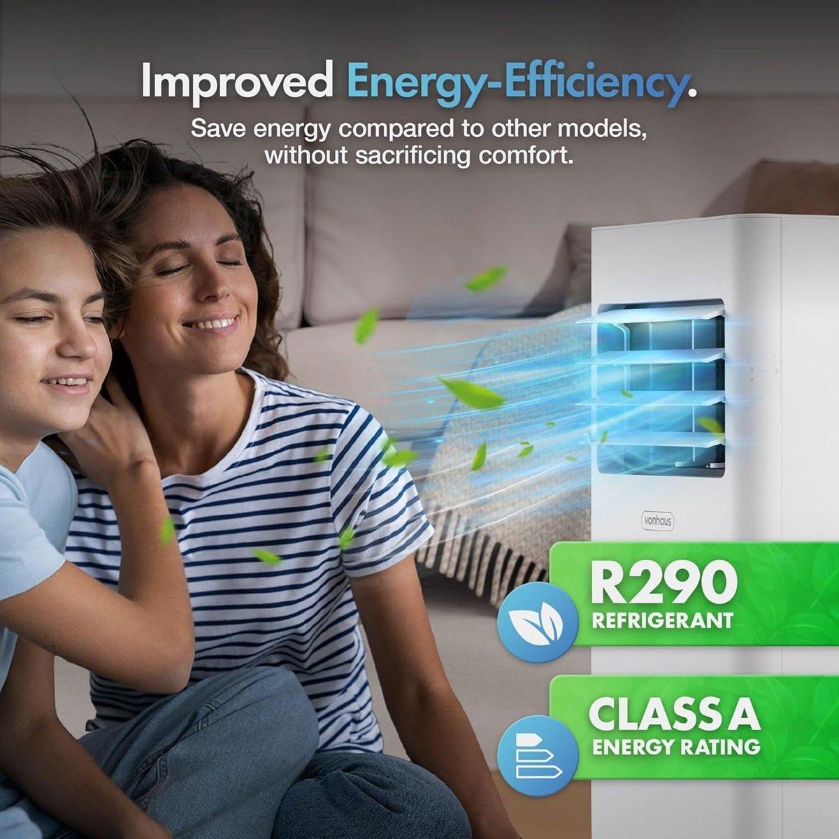 White - VonHaus - 4-in-1 Air Conditioner with Dehumidifier 7000BTU - 4