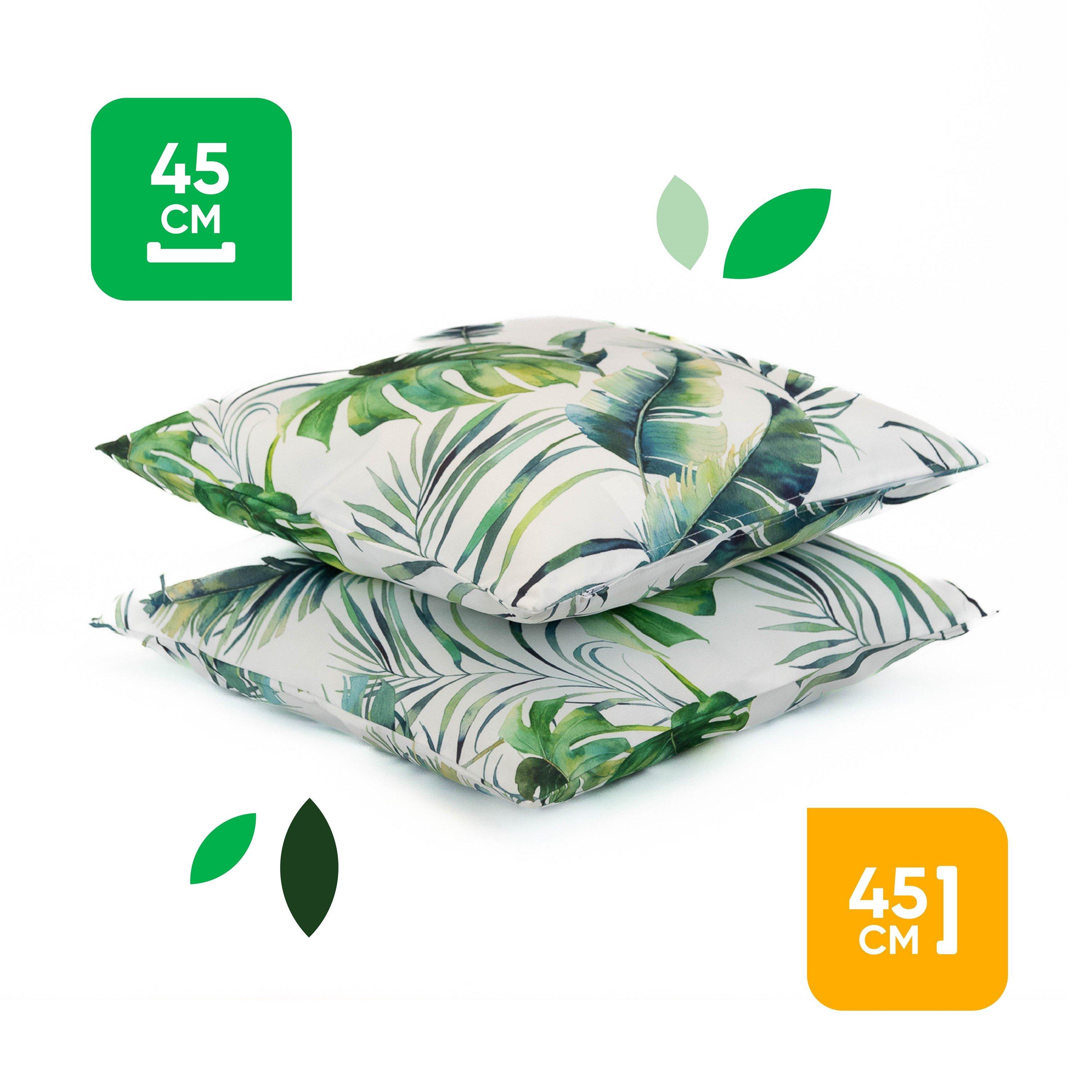 Green - Streetwize - Outdoor Botanical Leaf  Scatter Cushions - 2