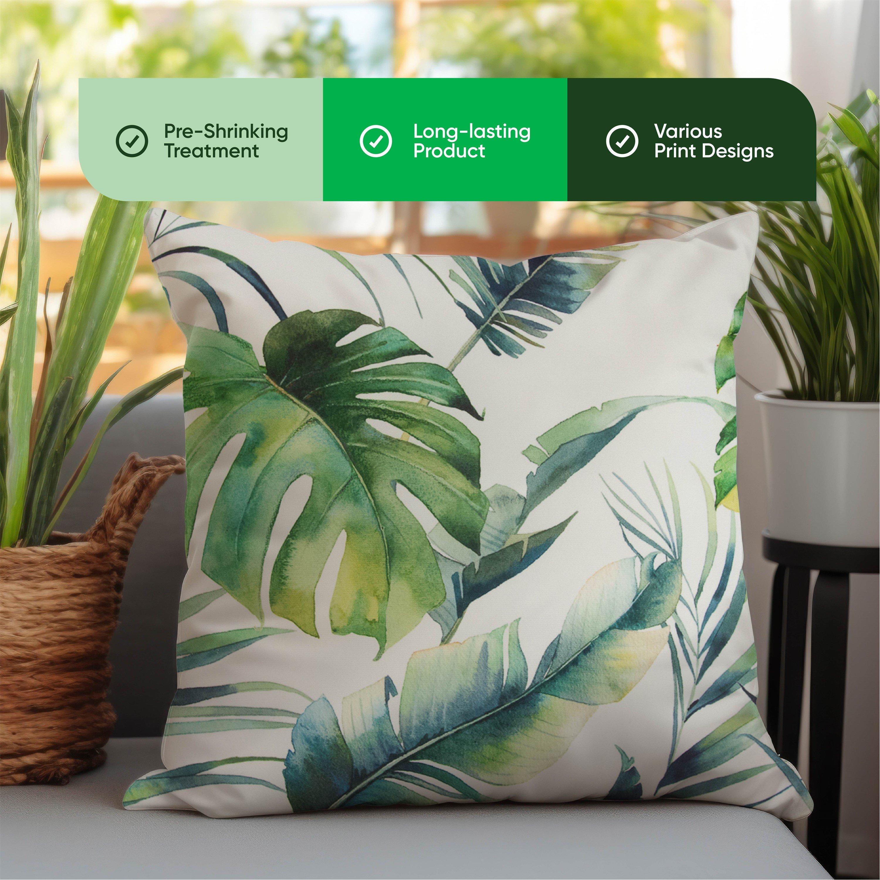 Green - Streetwize - Outdoor Botanical Leaf  Scatter Cushions - 4