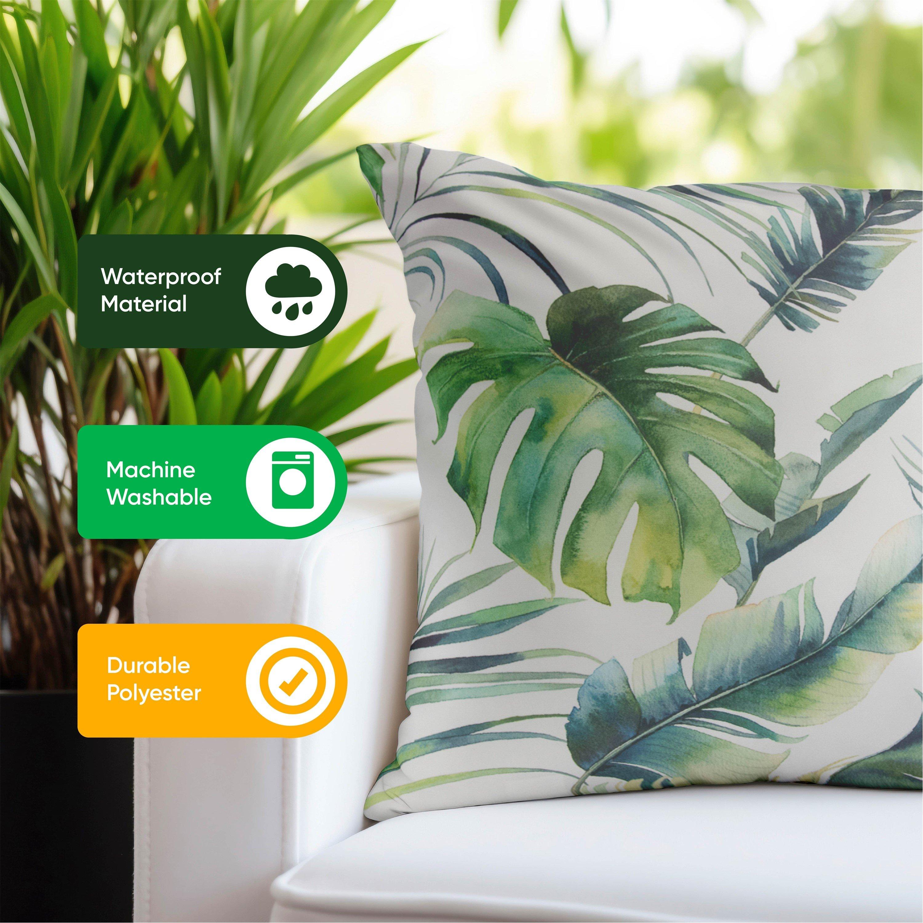 Green - Streetwize - Outdoor Botanical Leaf  Scatter Cushions - 5