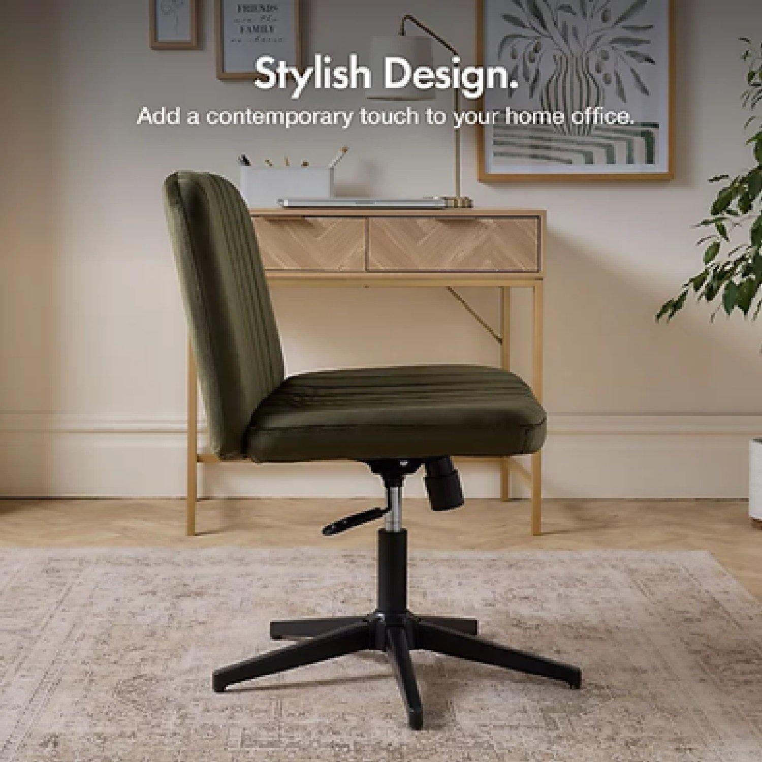 Green - VonHaus - Dawson Office Chair – Green Velvet - 2