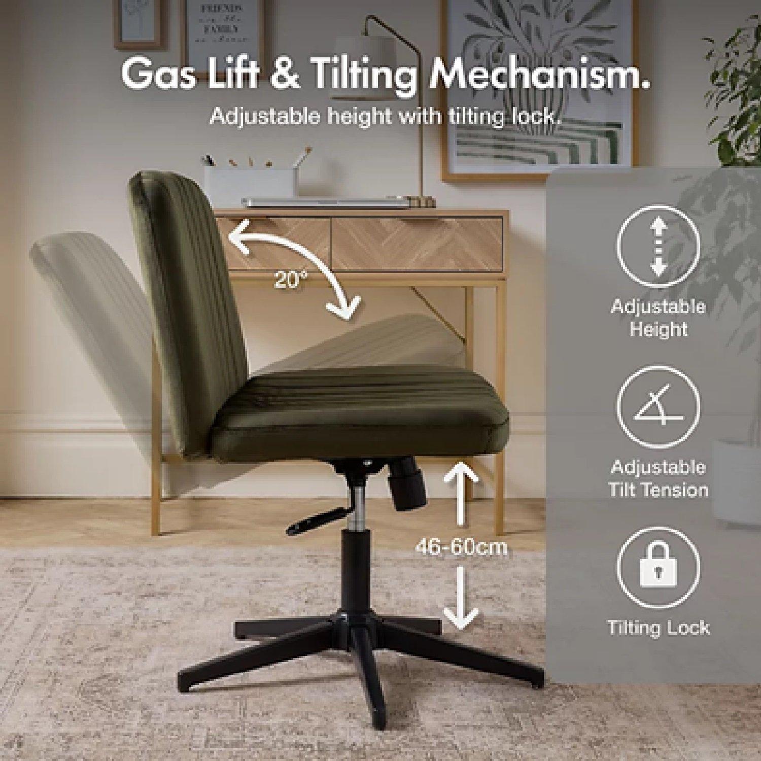 Green - VonHaus - Dawson Office Chair – Green Velvet - 3
