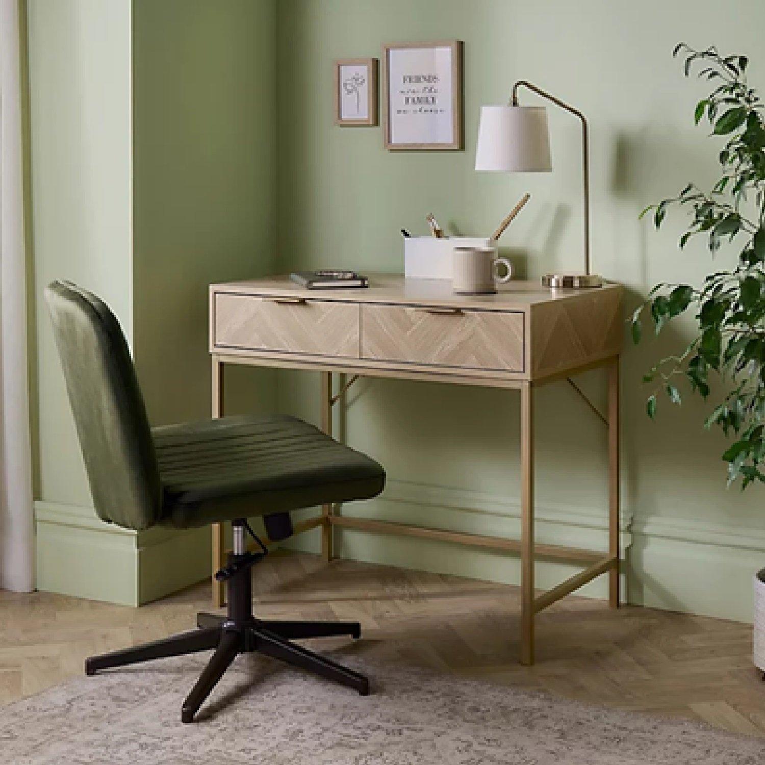 Green - VonHaus - Dawson Office Chair – Green Velvet - 6