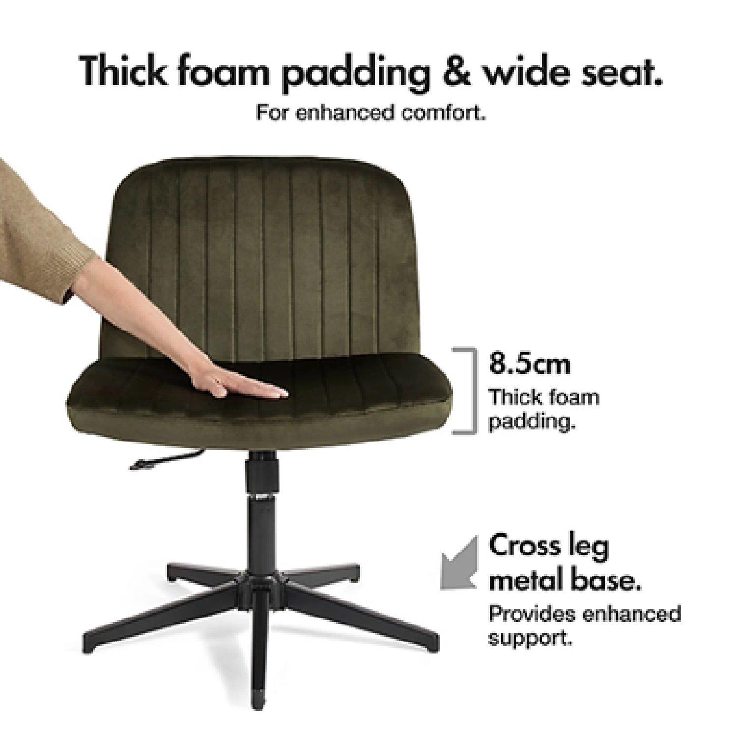Green - VonHaus - Dawson Office Chair – Green Velvet - 7