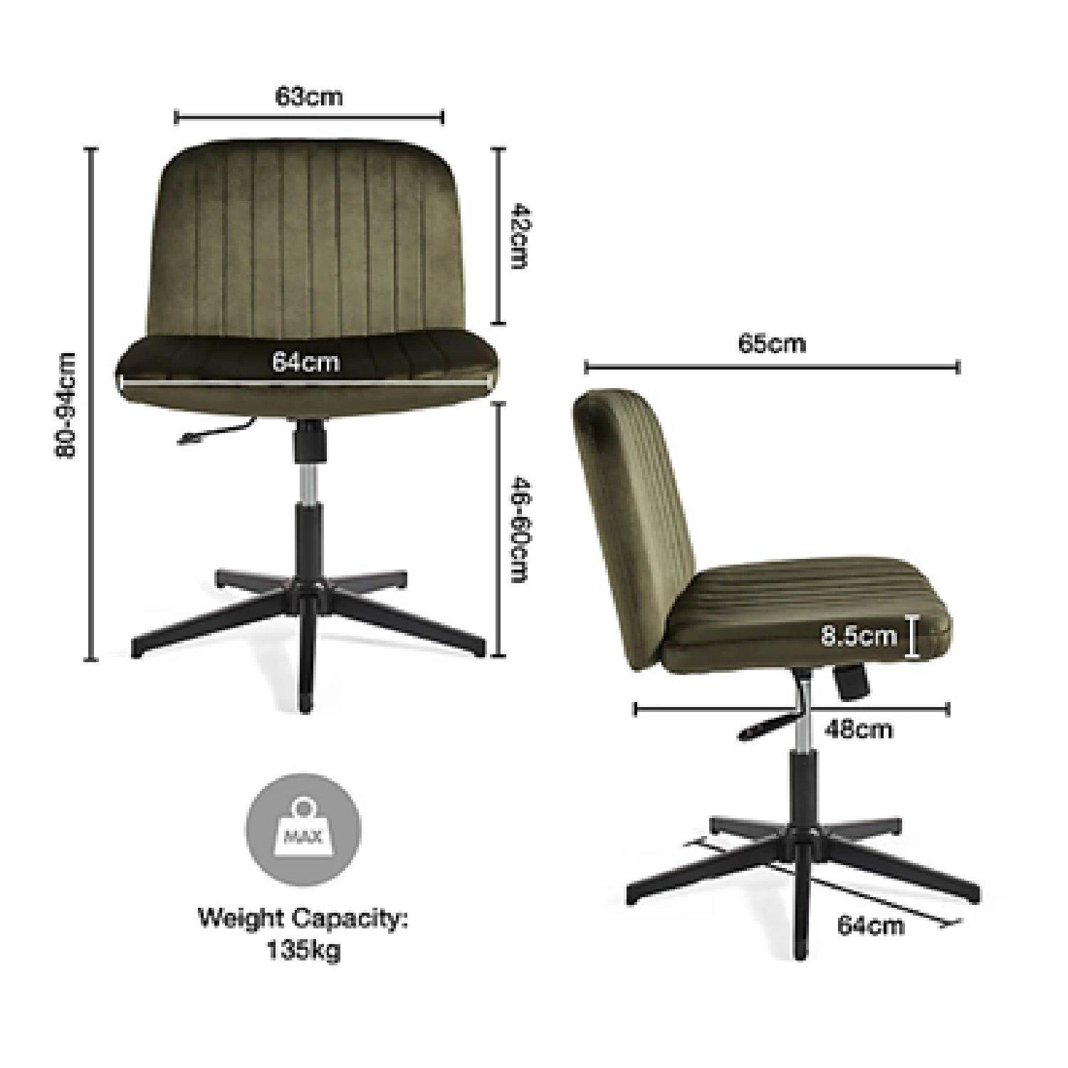 Green - VonHaus - Dawson Office Chair – Green Velvet - 8
