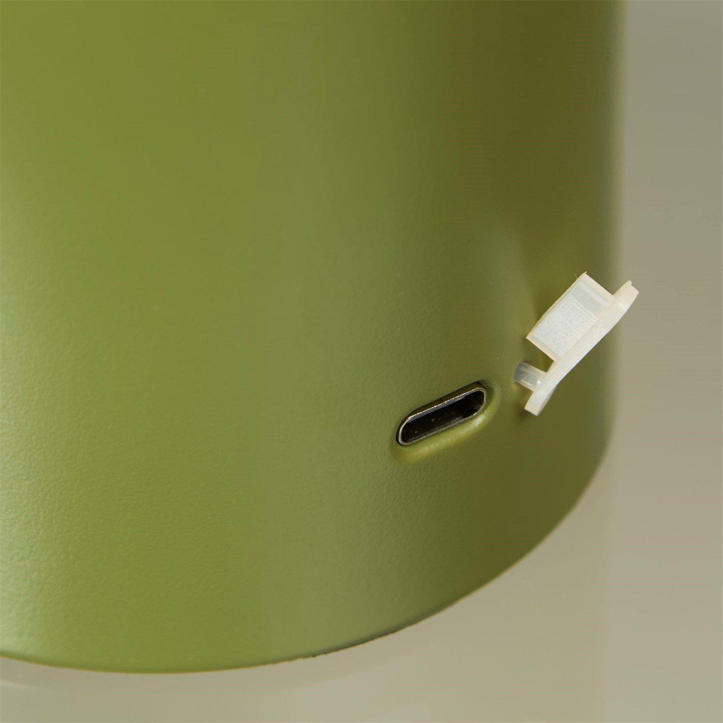 Olive Green - Lighting Collection - Rechargeable Olive LED Mushroom Table Lamp - 3