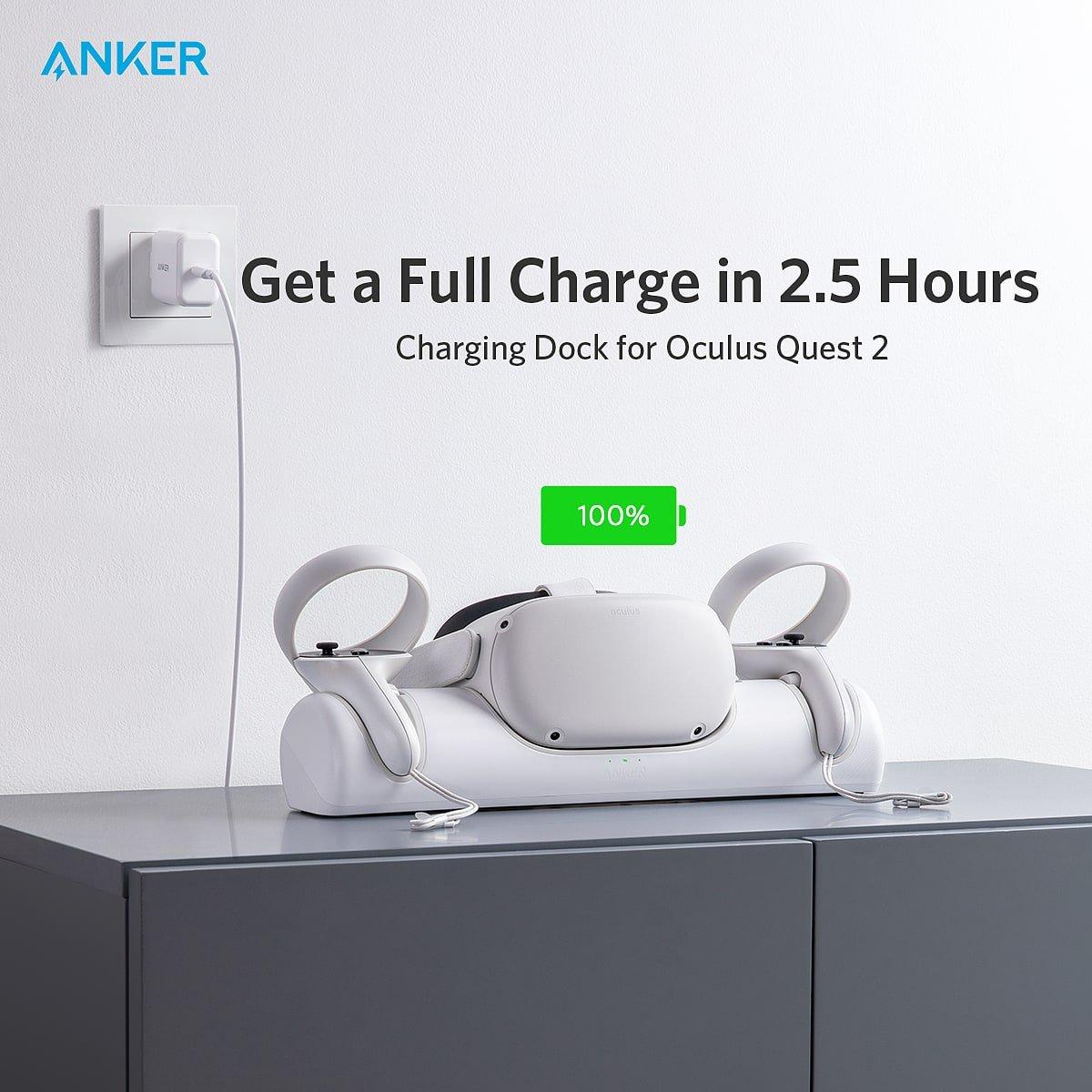 Hvid - Anker - Anker Meta Quest 2 Charging Dock - Meta Certified - 2