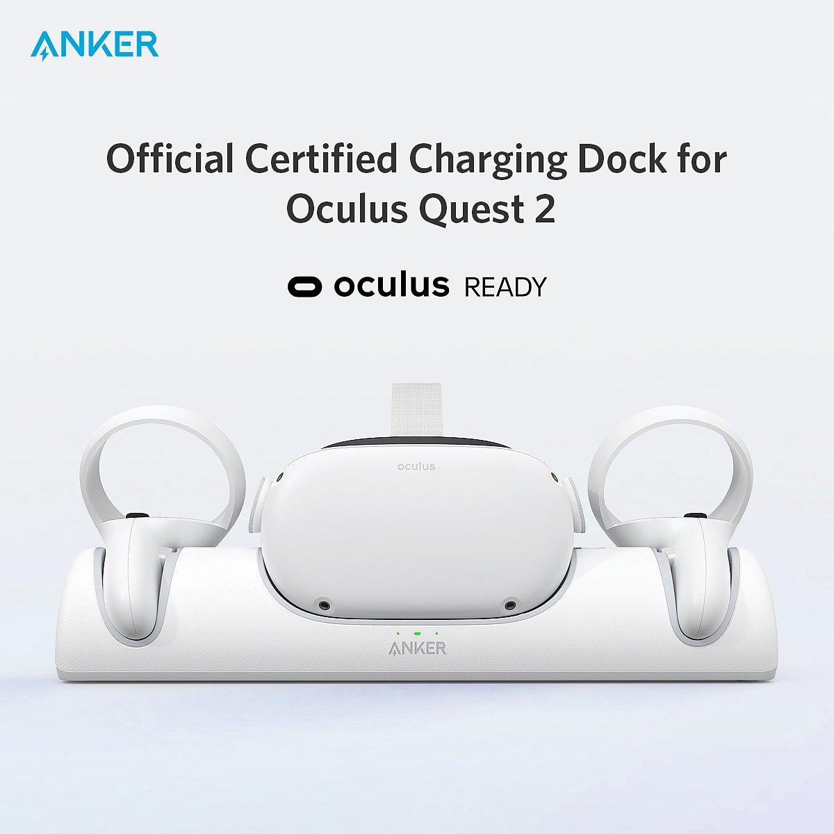 Hvid - Anker - Anker Meta Quest 2 Charging Dock - Meta Certified - 3