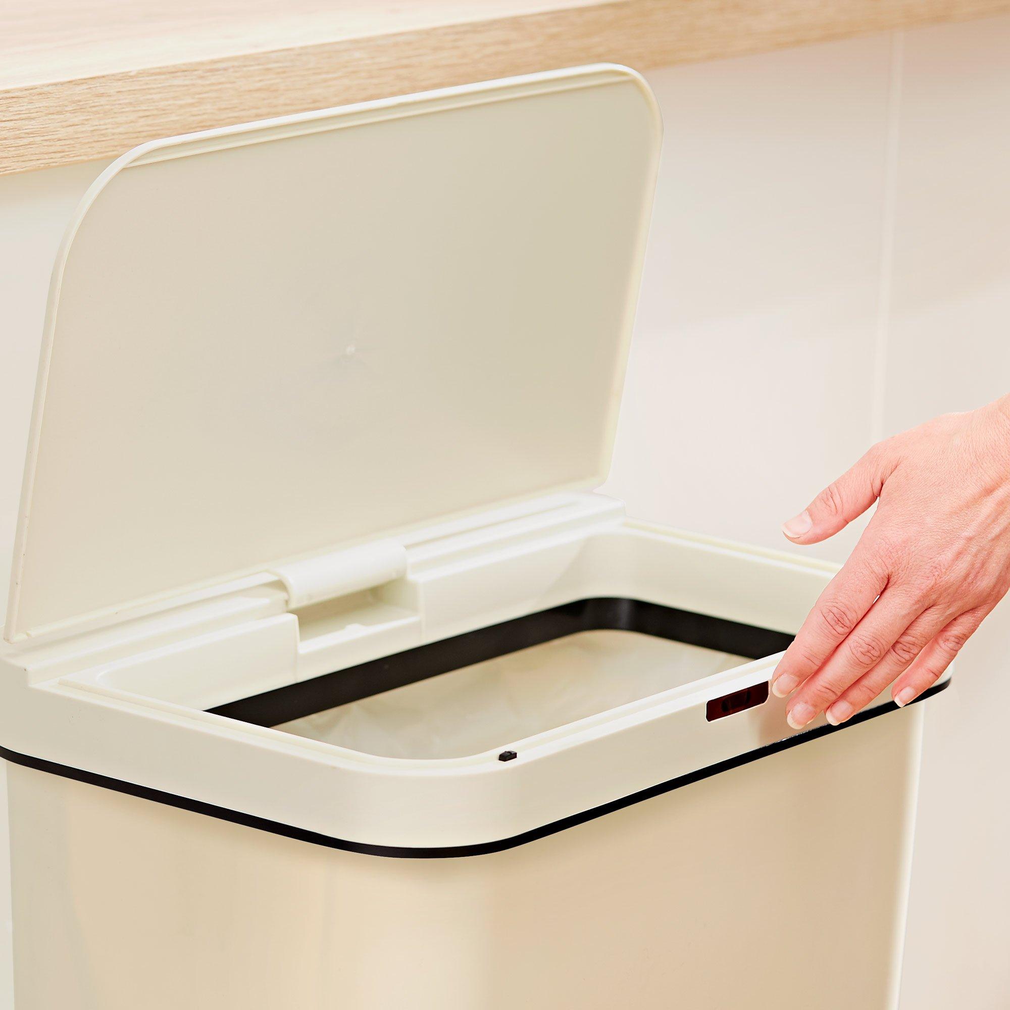 Cream - Tower - 50L Rectangular Sensor Bin Cream - 3