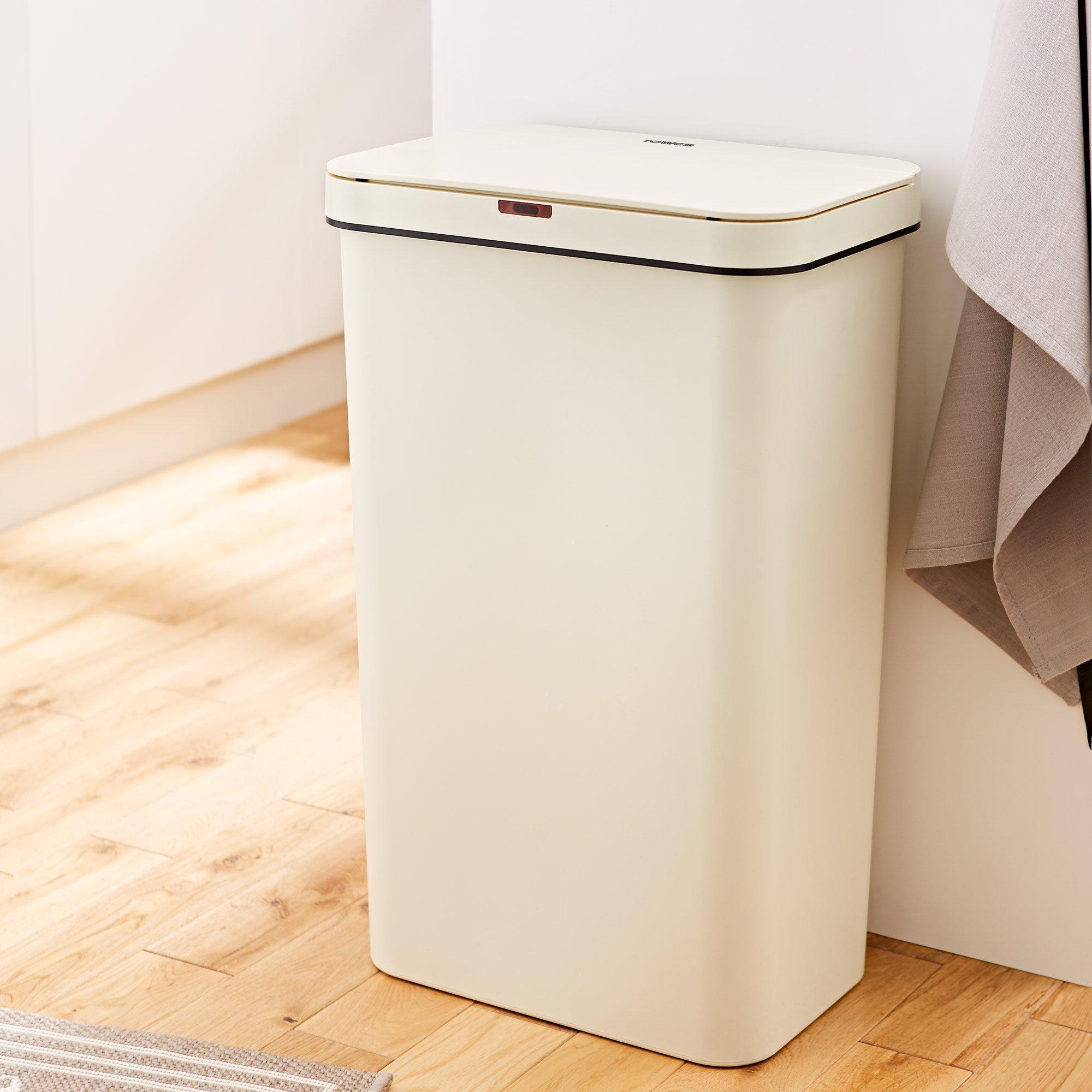 Cream - Tower - 50L Rectangular Sensor Bin Cream - 7
