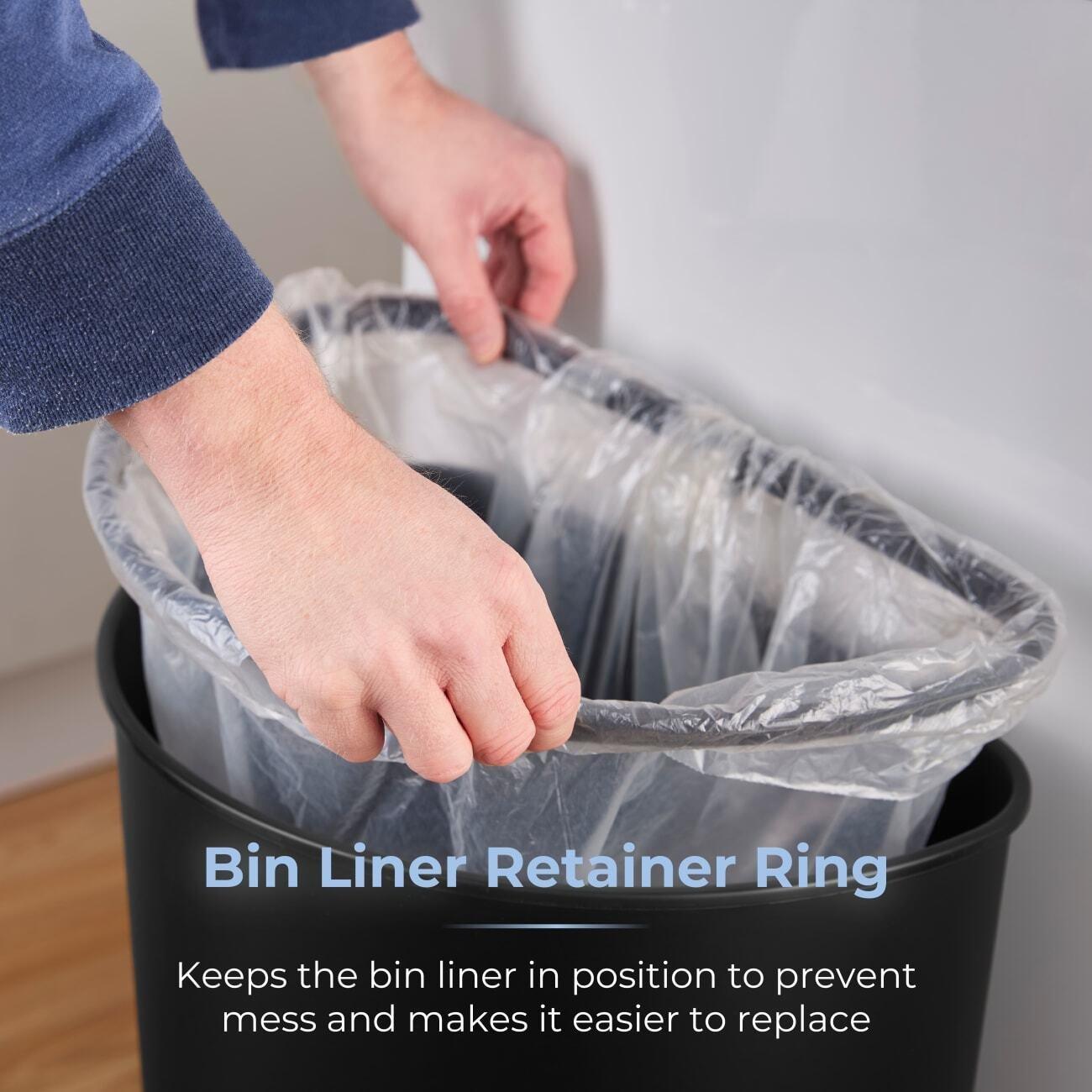 Black - Tower - 50L Curved Sensor Bin Black - 5