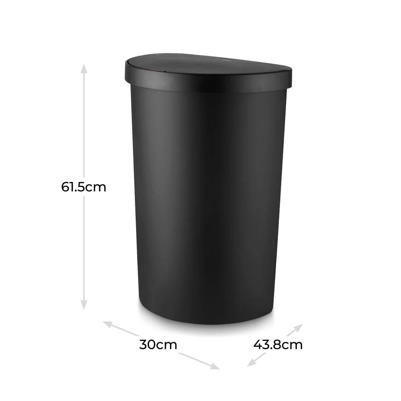 Black - Tower - 50L Curved Sensor Bin Black - 6