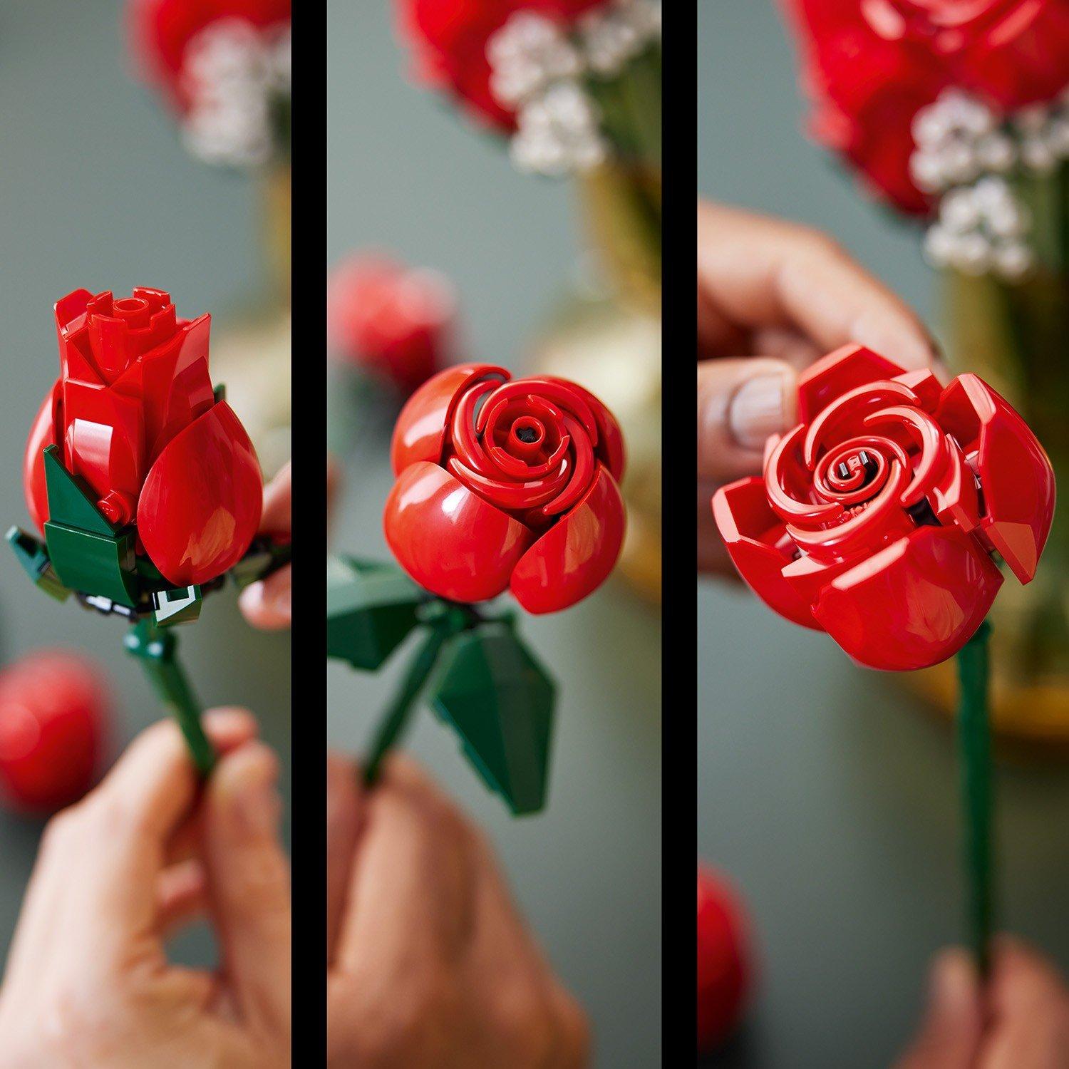 Red and White - LEGO - Botanical Collection 10328 Bouquet Of Roses - 11