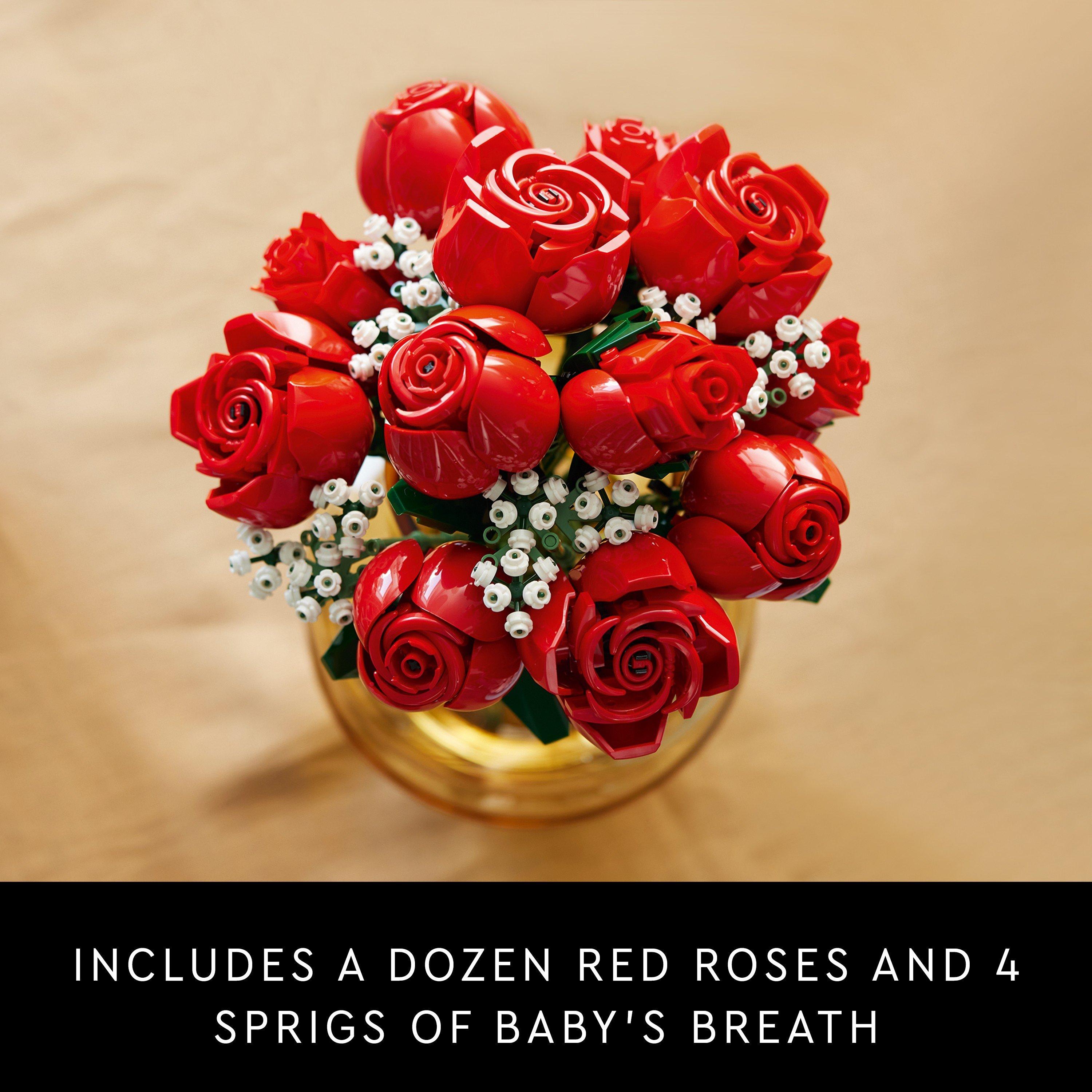 Red and White - LEGO - Botanical Collection 10328 Bouquet Of Roses - 4