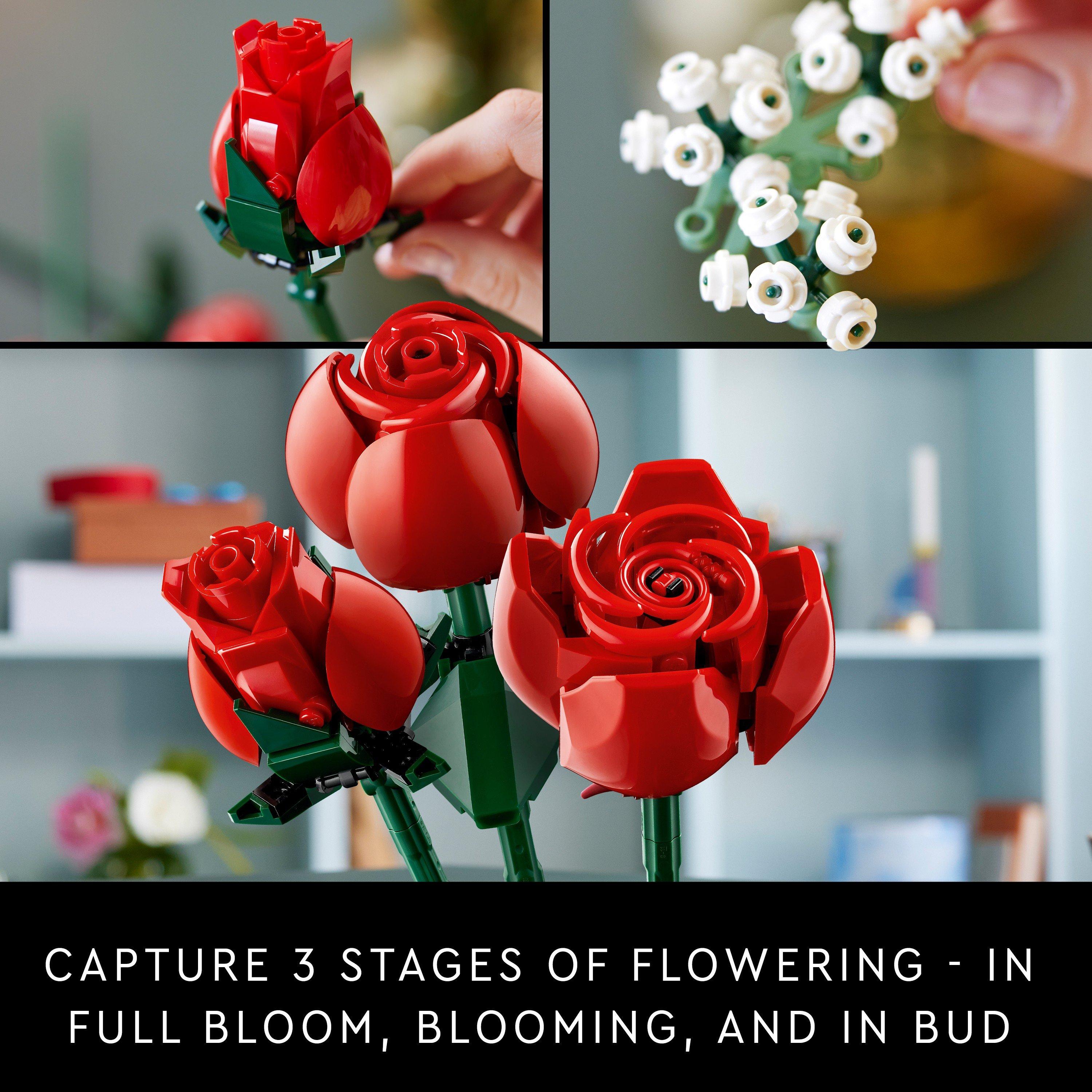 Red and White - LEGO - Botanical Collection 10328 Bouquet Of Roses - 5