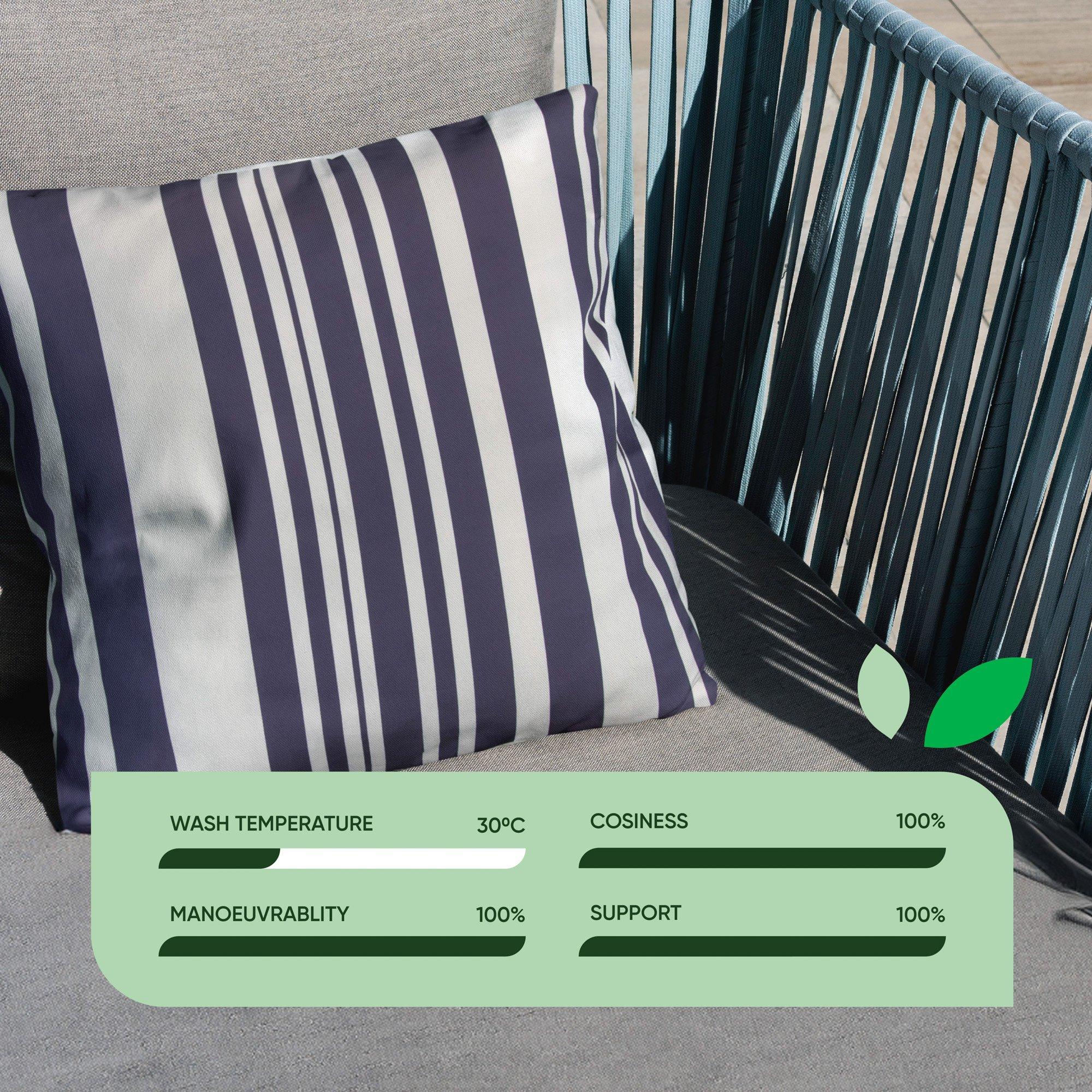 Blue/White - Streetwize - Outdoor Blue Stripe Scatter Cushions - 3