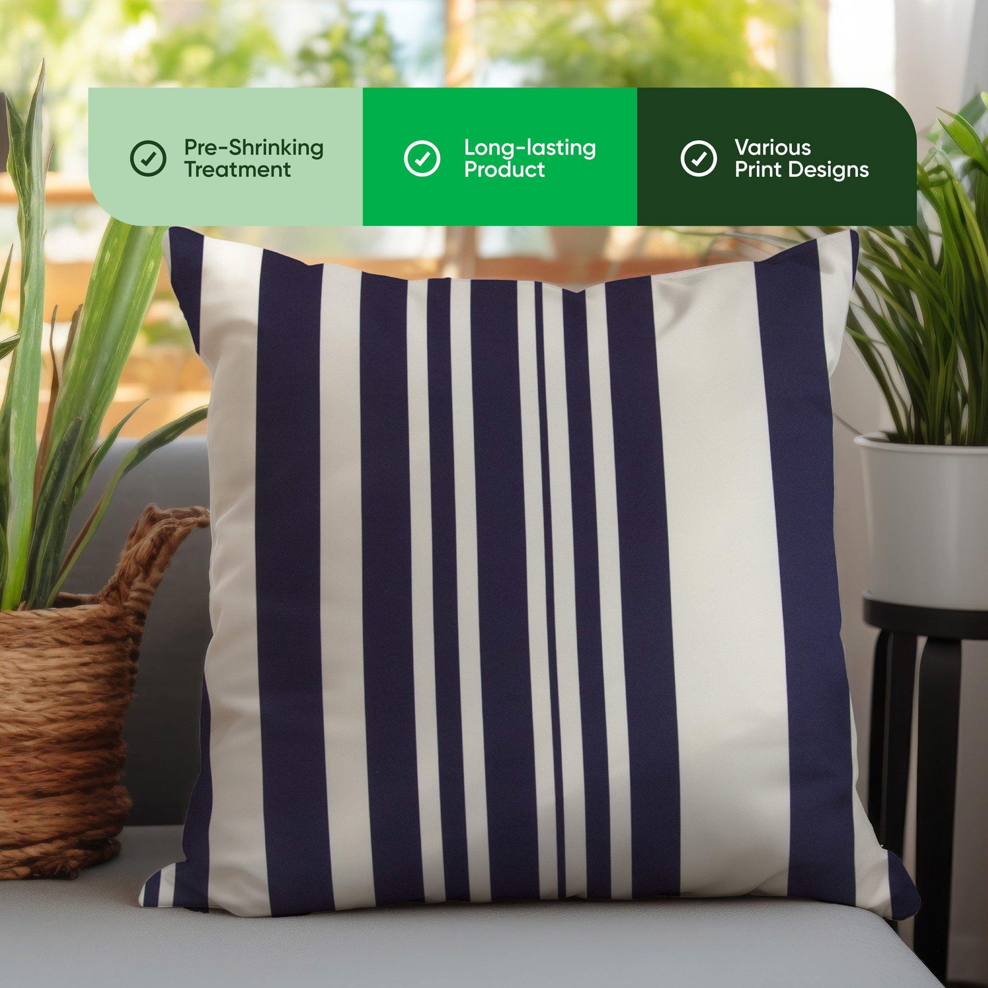 Blue/White - Streetwize - Outdoor Blue Stripe Scatter Cushions - 4