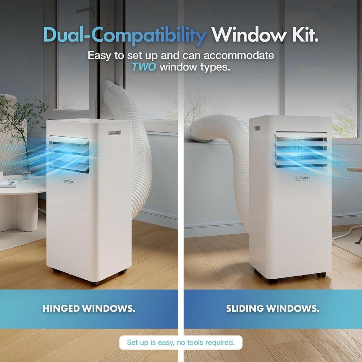 White - VonHaus - High-Performance Air Conditioner 4 Mode  9000BTU - 5