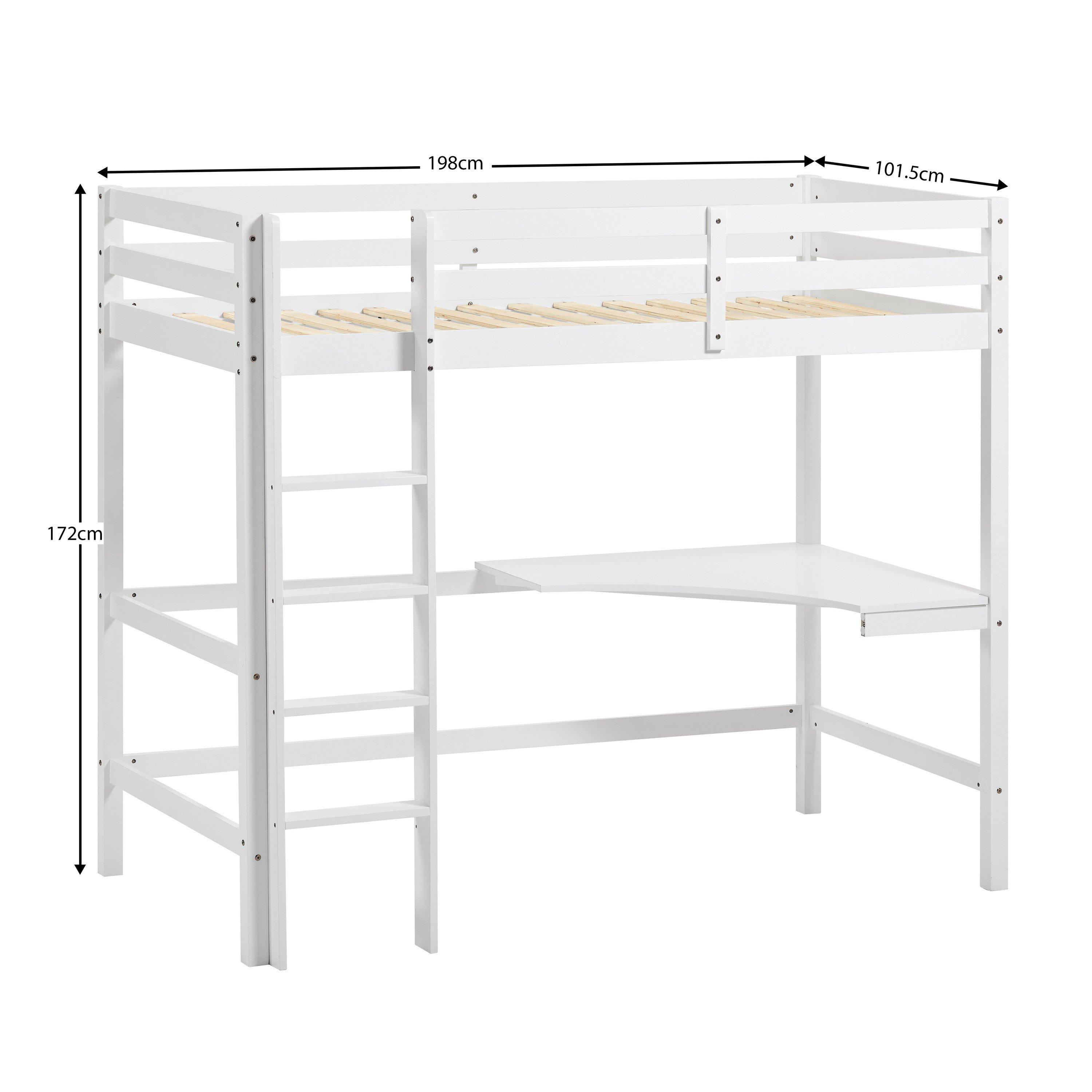 White - Lassic - Vida Designs Sydney Bunk Bed With Desk - 2