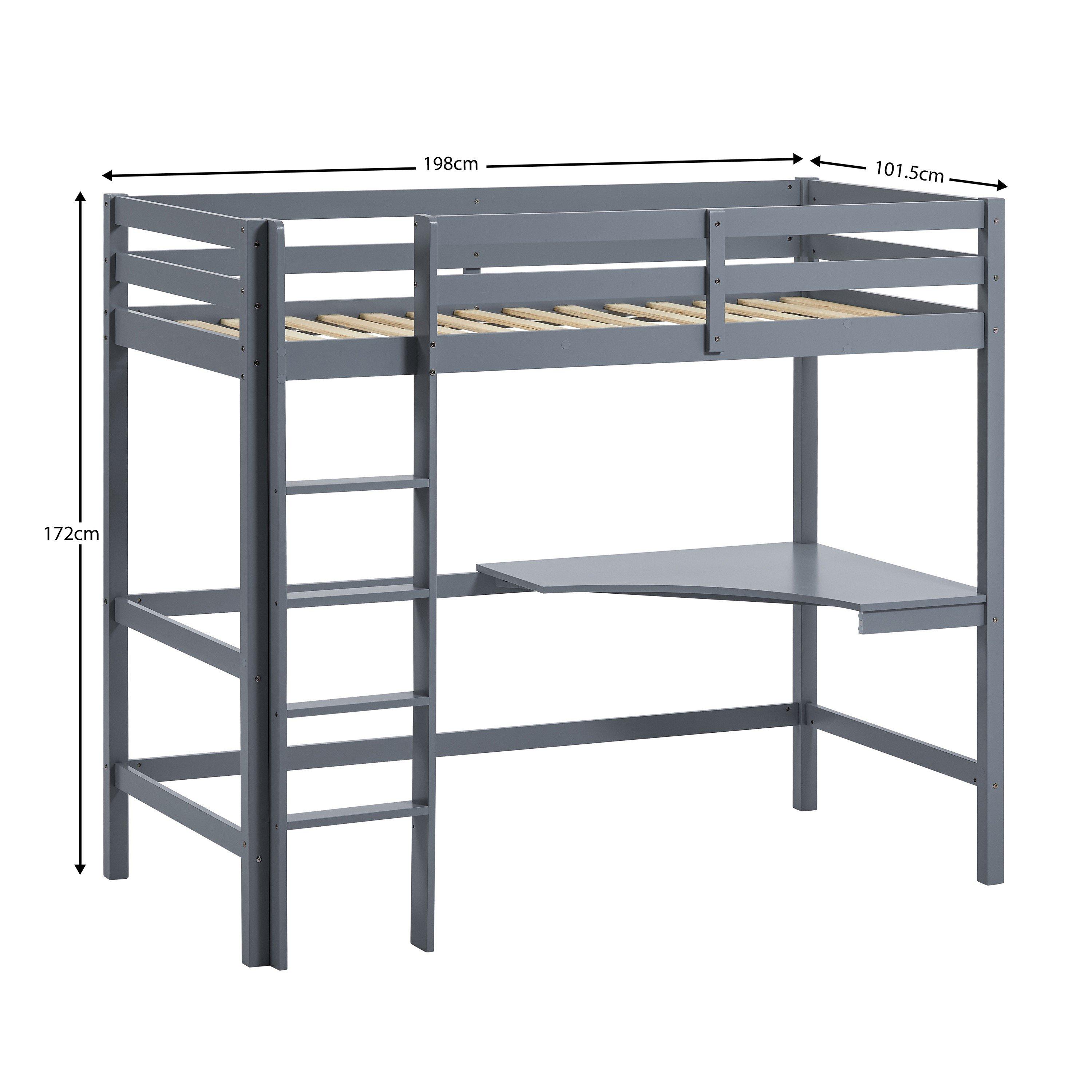 Grey - Lassic - Vida Designs Sydney Bunk Bed With Desk - 2