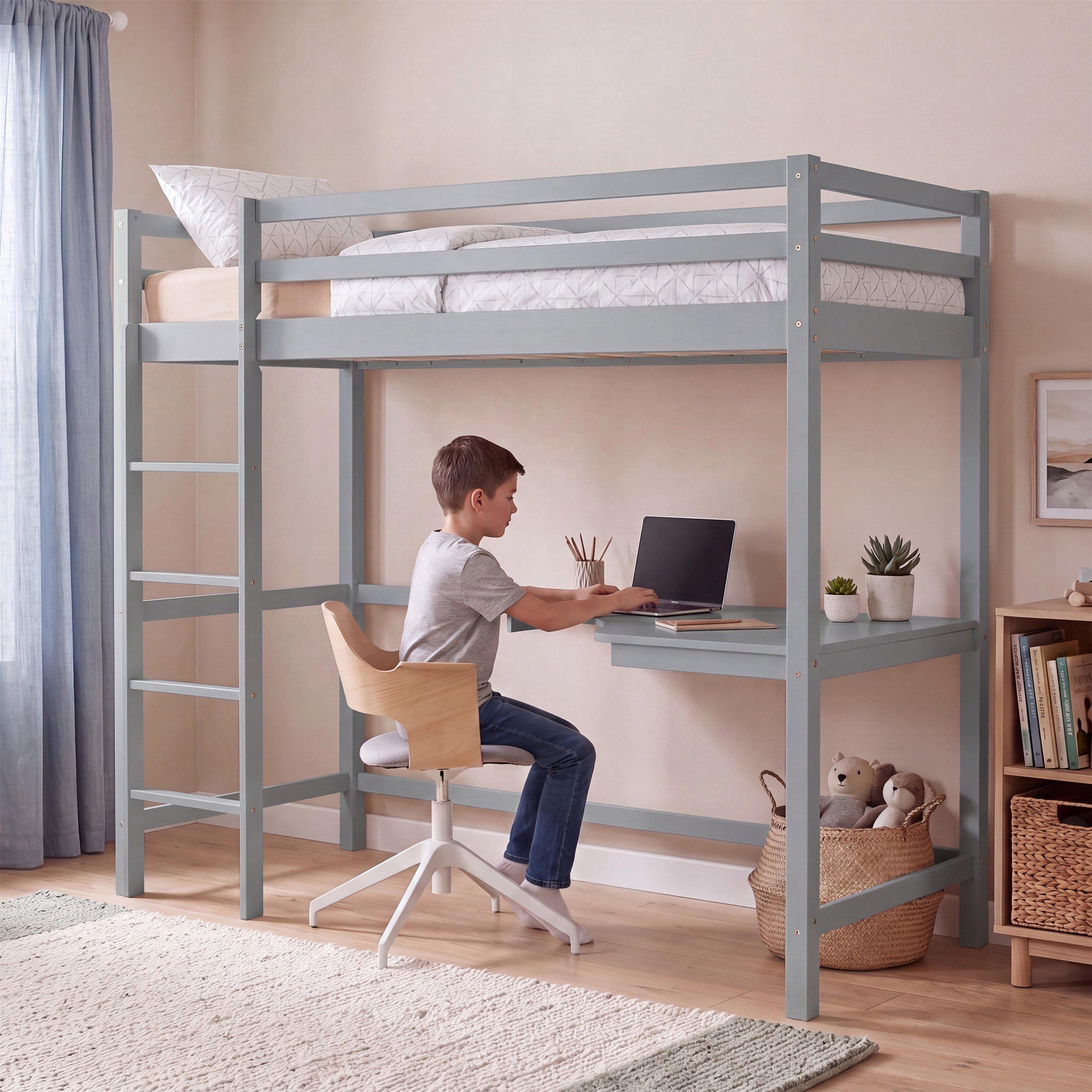Grey - Lassic - Vida Designs Sydney Bunk Bed With Desk - 3