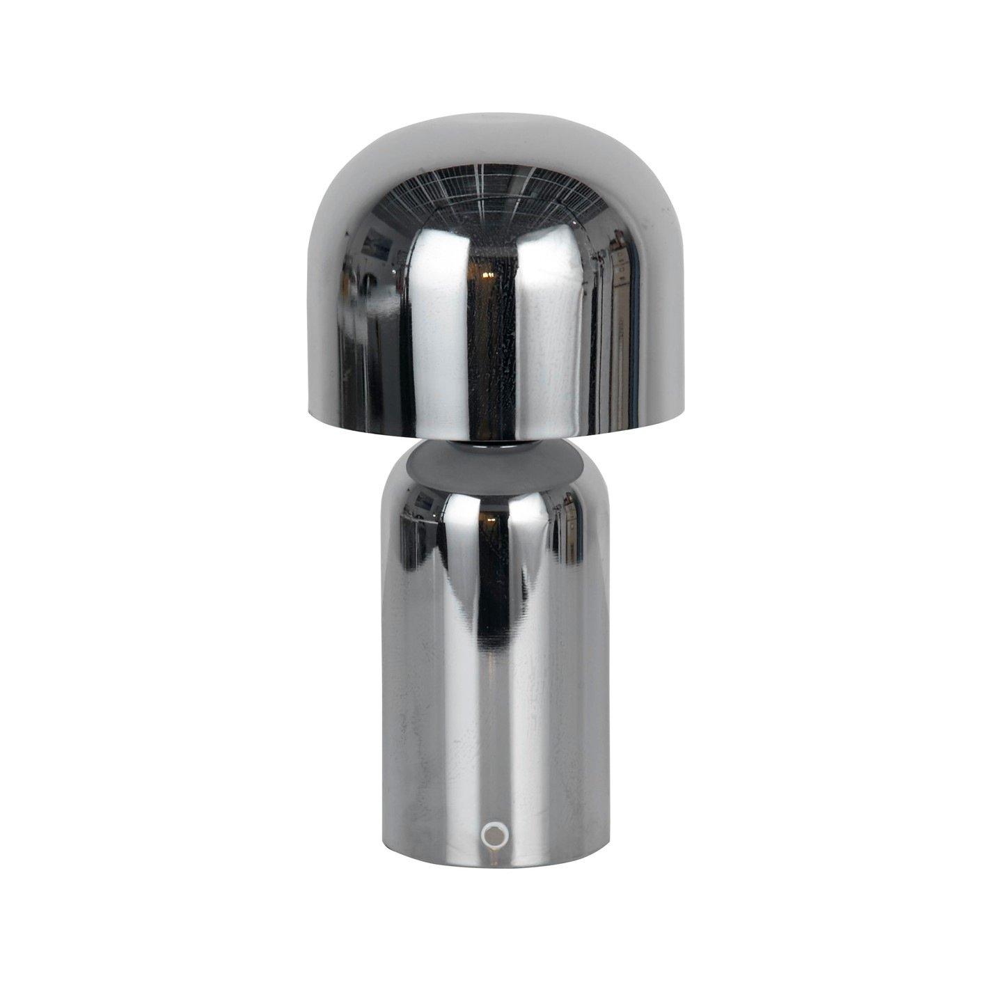 Chrome - Lighting Collection - Rechargeable Chrome LED Mushroom Table Lamp - 2