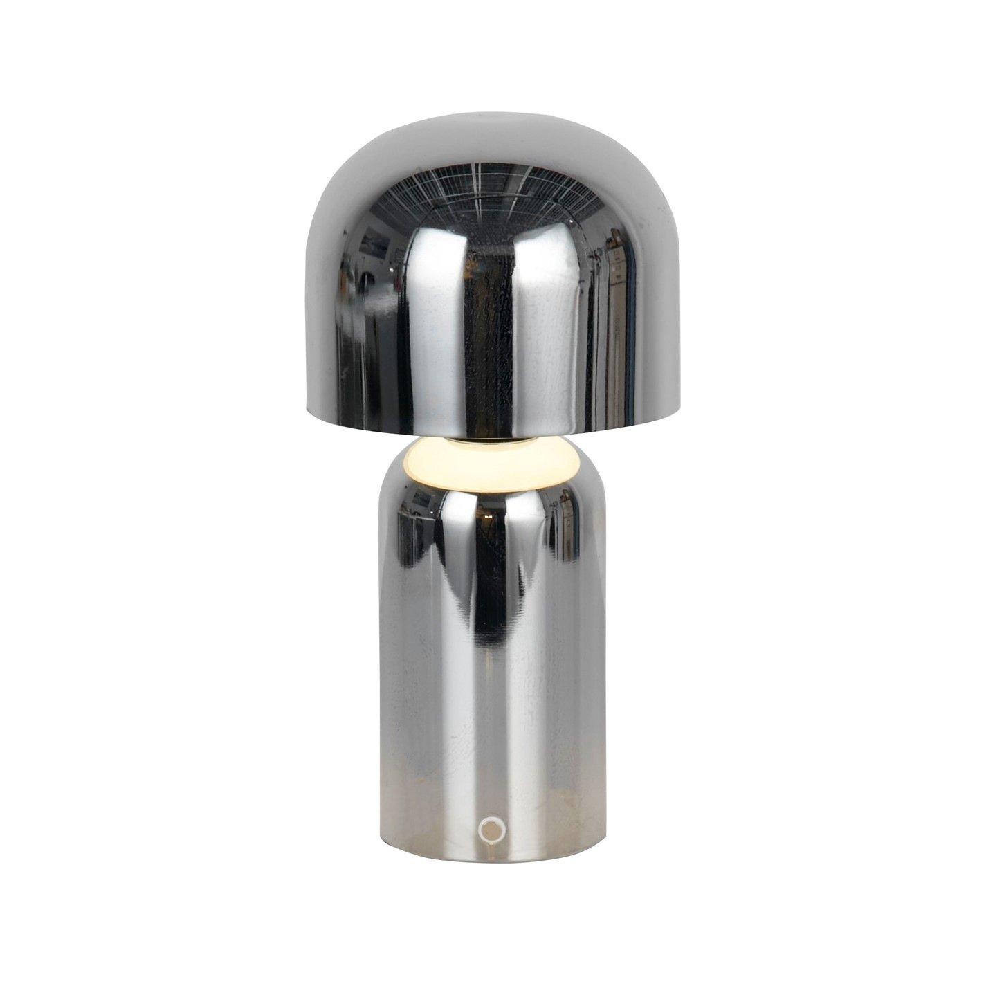 Chrome - Lighting Collection - Rechargeable Chrome LED Mushroom Table Lamp - 4