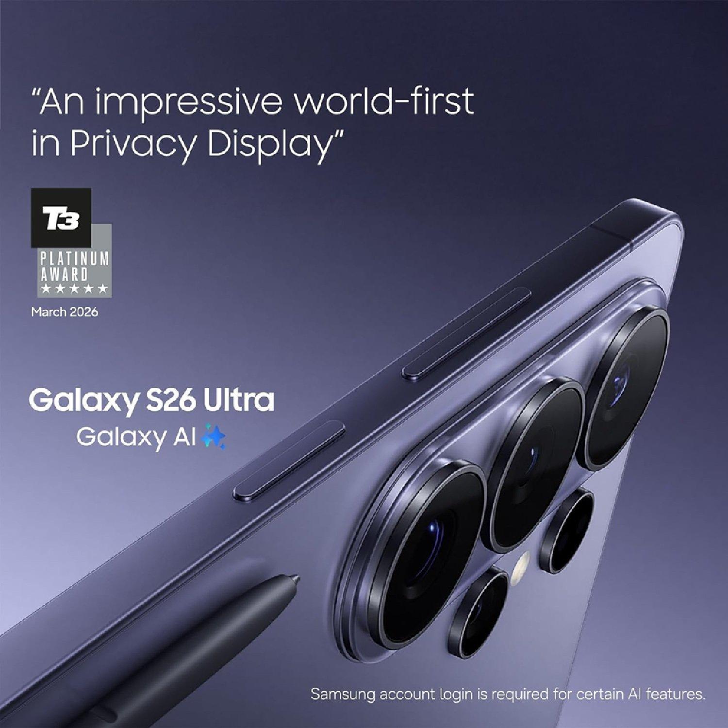 Cobalt Violet - Samsung - SIM Free Galaxy S26 - 512GB - 2
