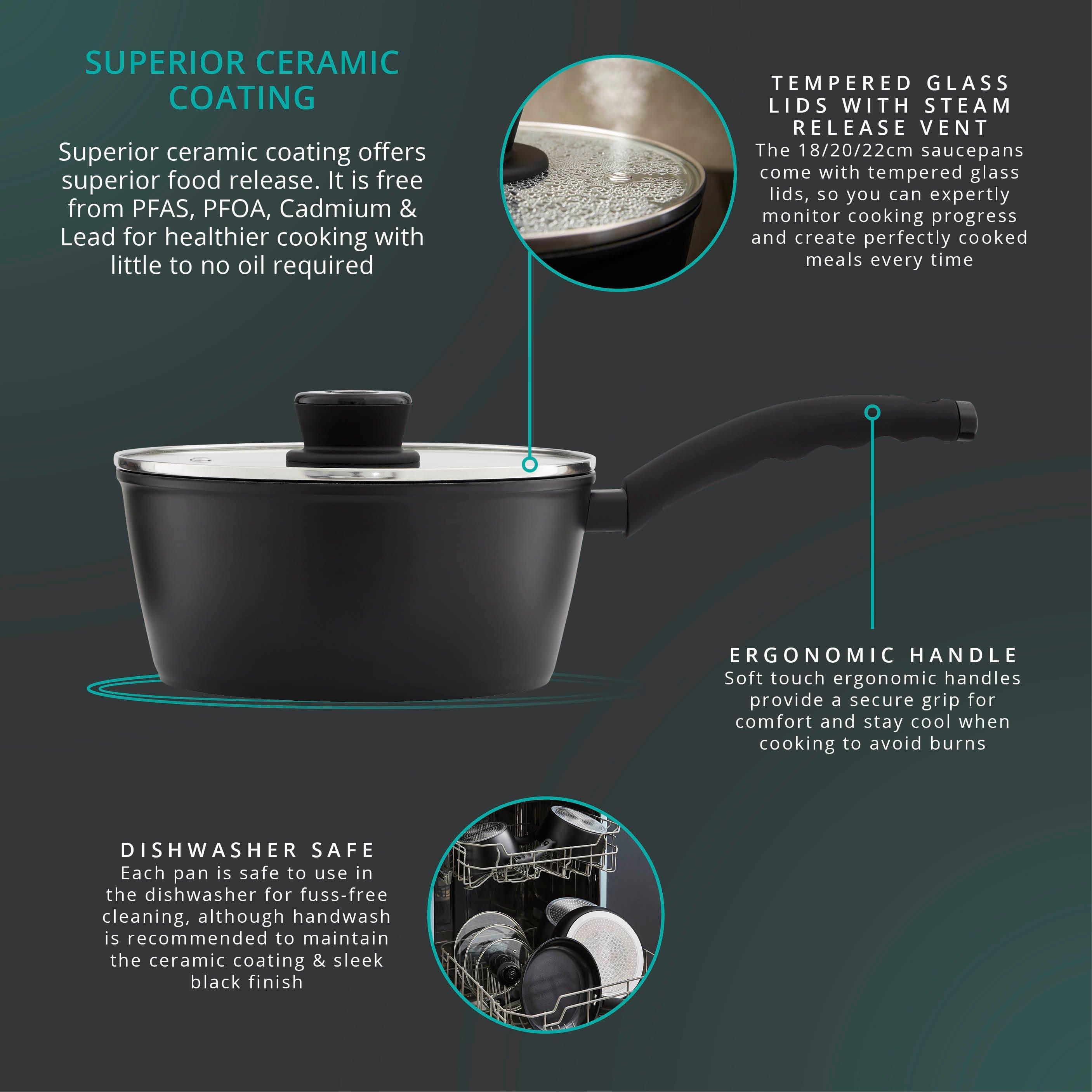 Black - Swan - Stealth 5 Piece Cookware Set - 6