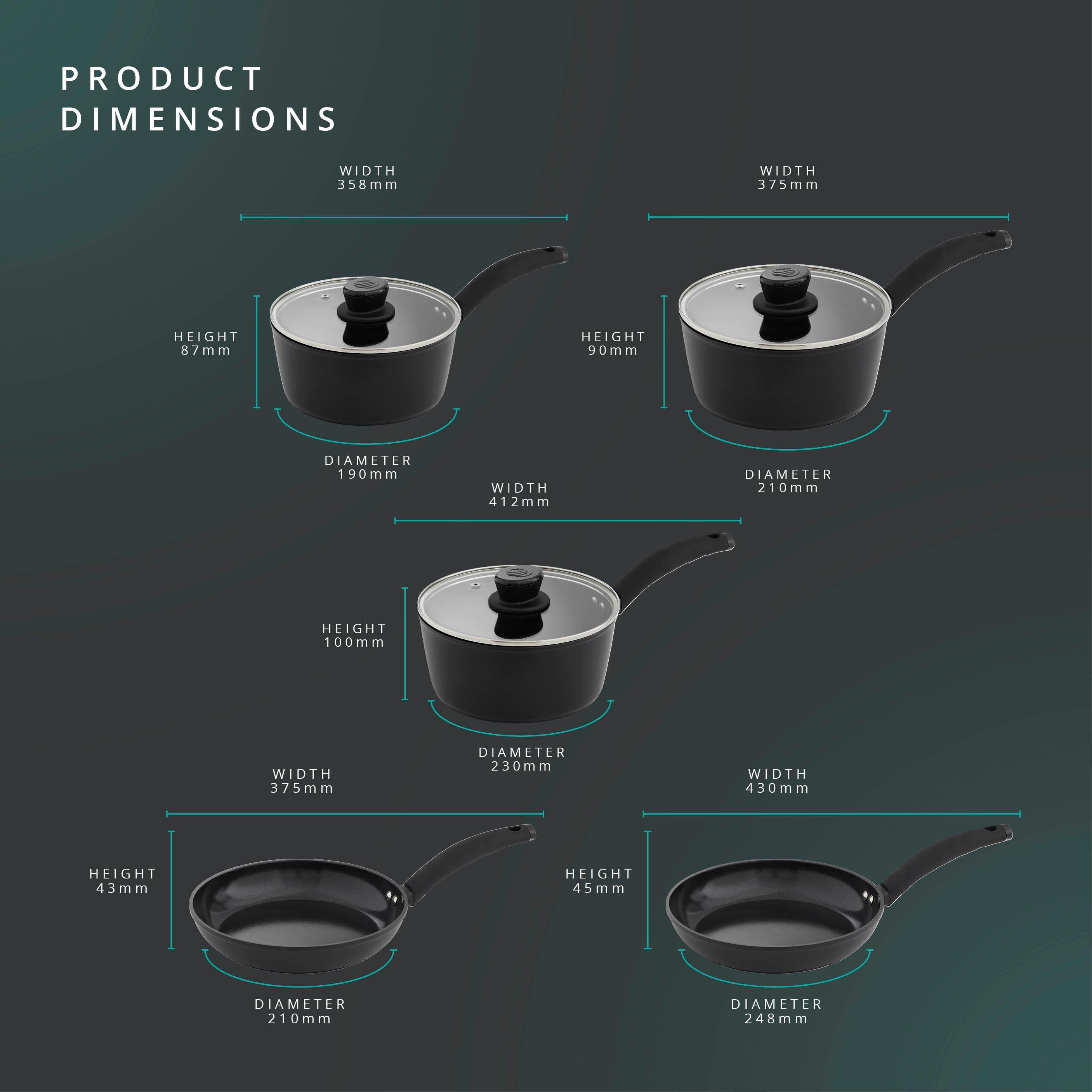 Black - Swan - Stealth 5 Piece Cookware Set - 7