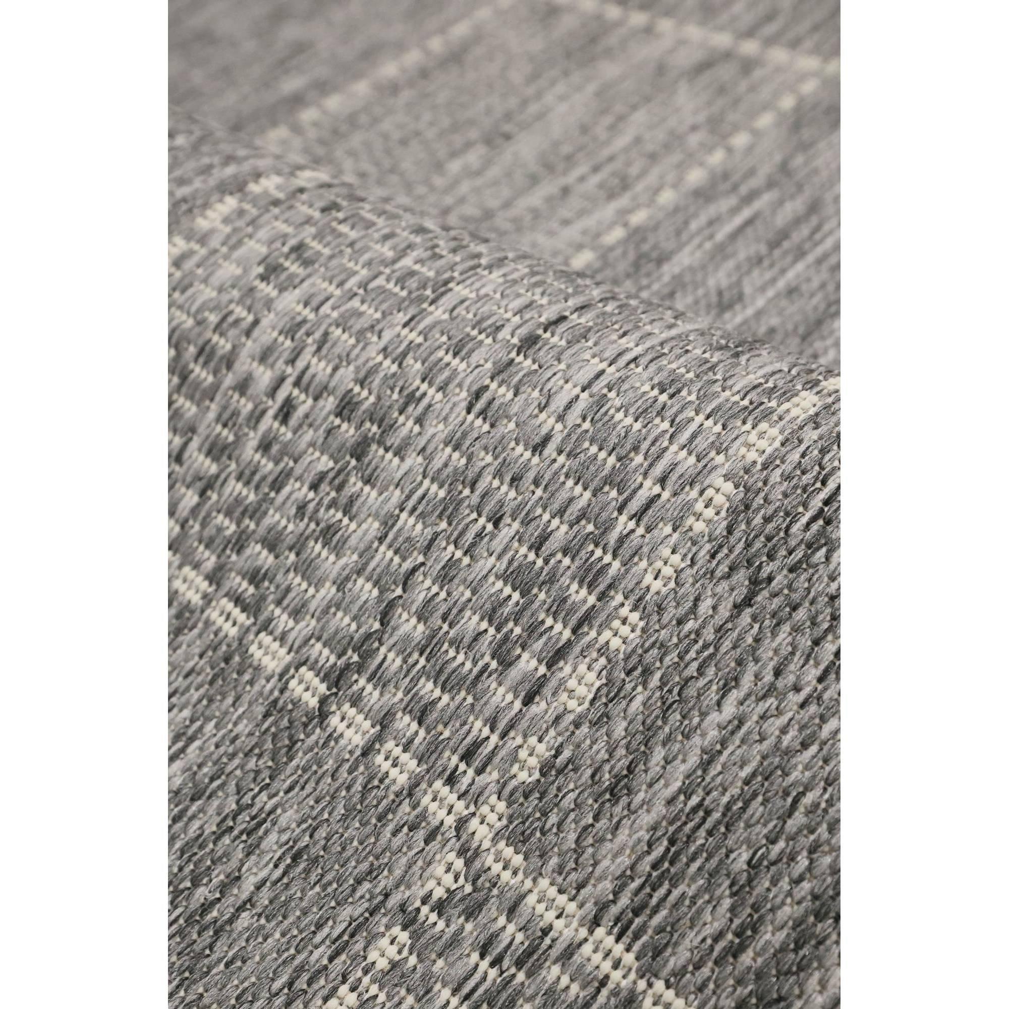 Grey - Homemaker - Check Gel Flatweave Rug Steel Grey - 5