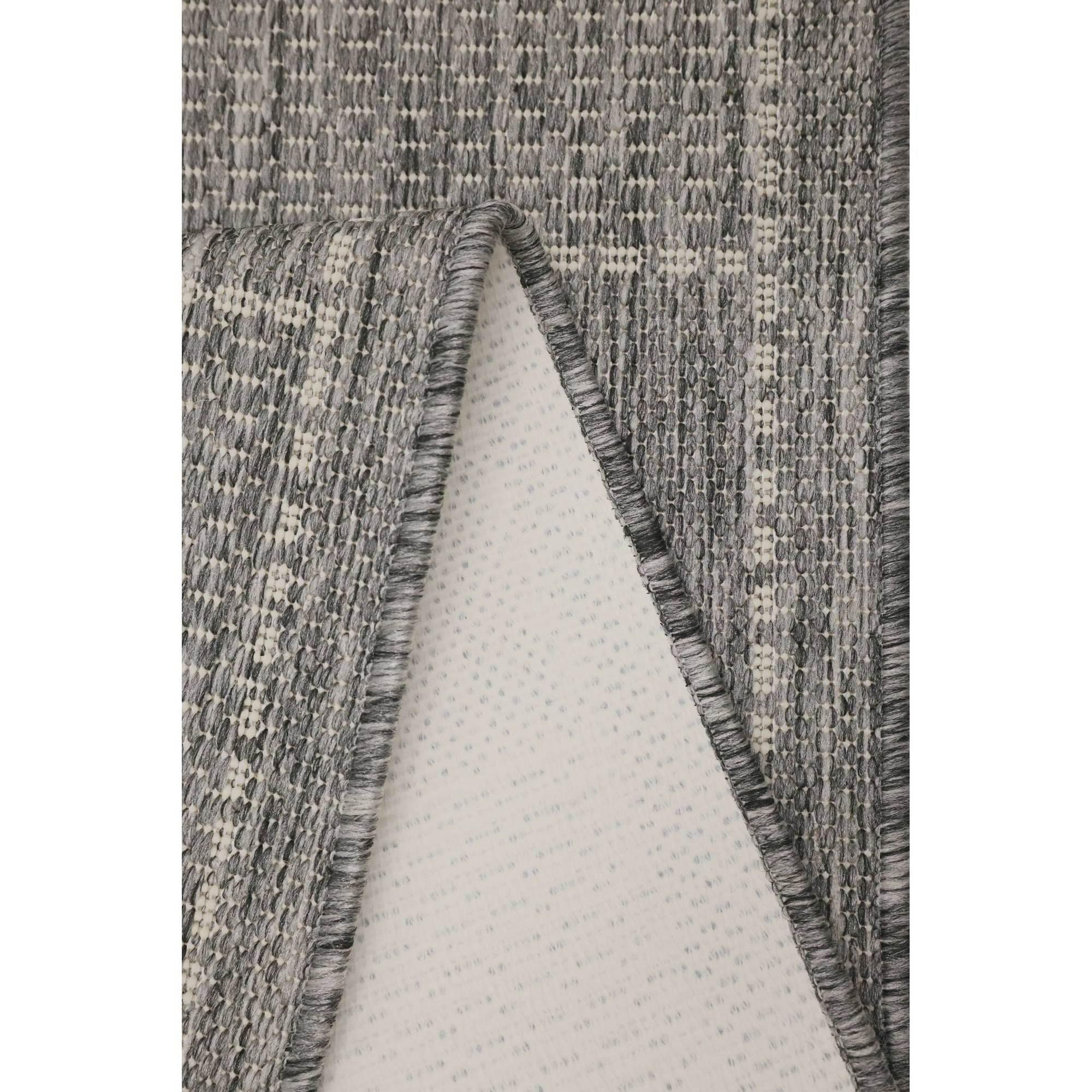 Grey - Homemaker - Check Gel Flatweave Rug Steel Grey - 6