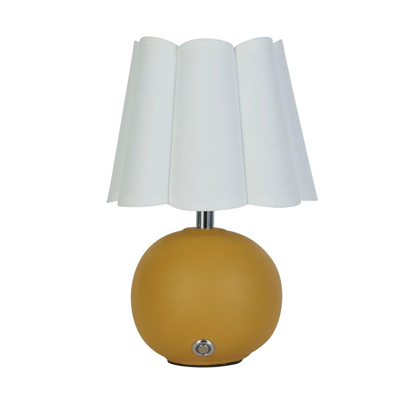 Mustard And Chr - Lighting Collection - Rechrageable Ochre Ceramic Table Lamp - 2