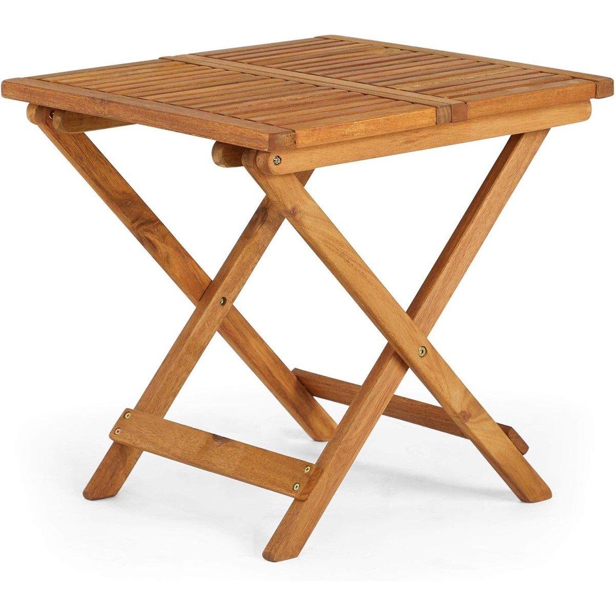 Vonhaus  Hudson Adirondack Folding Wooden Side Table - Brown