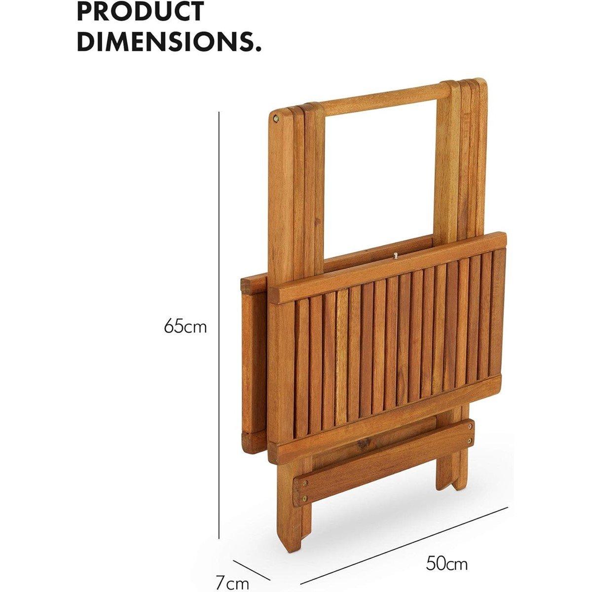 Brown - VonHaus - Hudson Adirondack Folding Wooden Side Table - 5