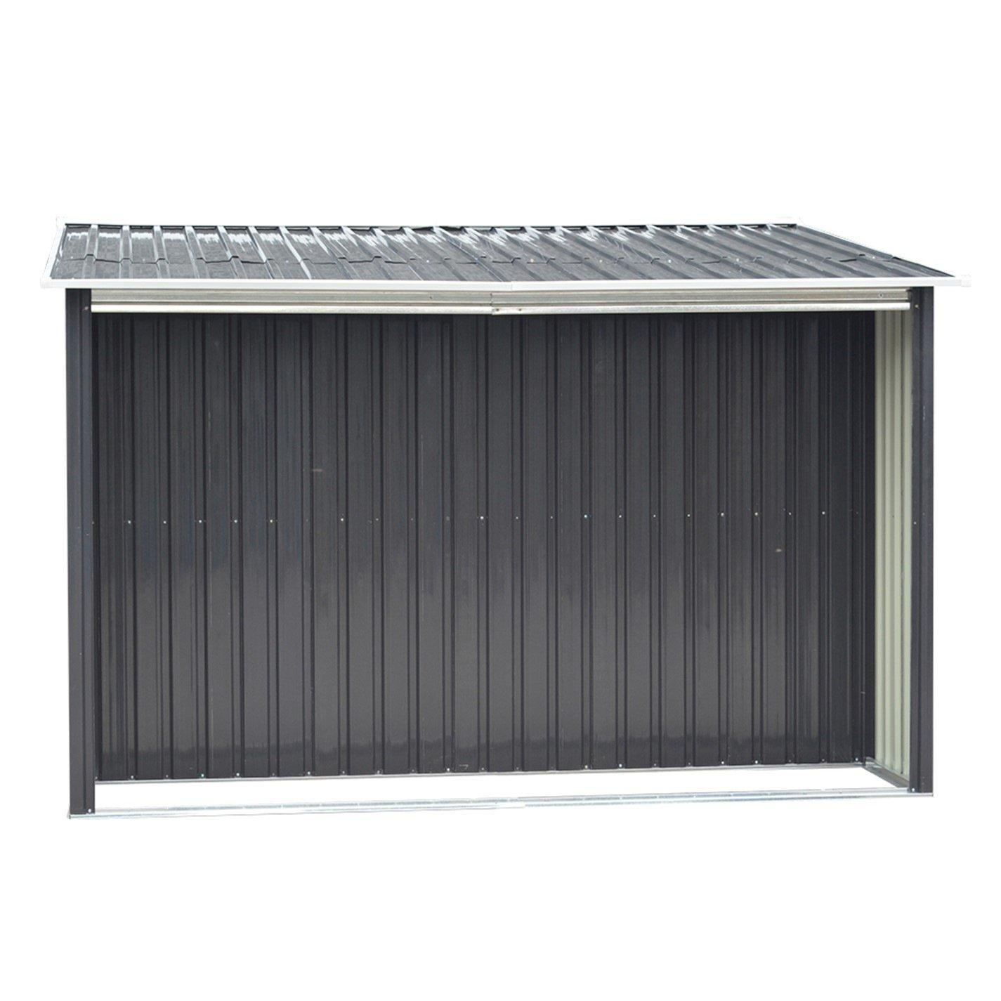 Black - Breeins - Outdoor 8x8Fts Steel Storage Shed Charcoal Black - 4