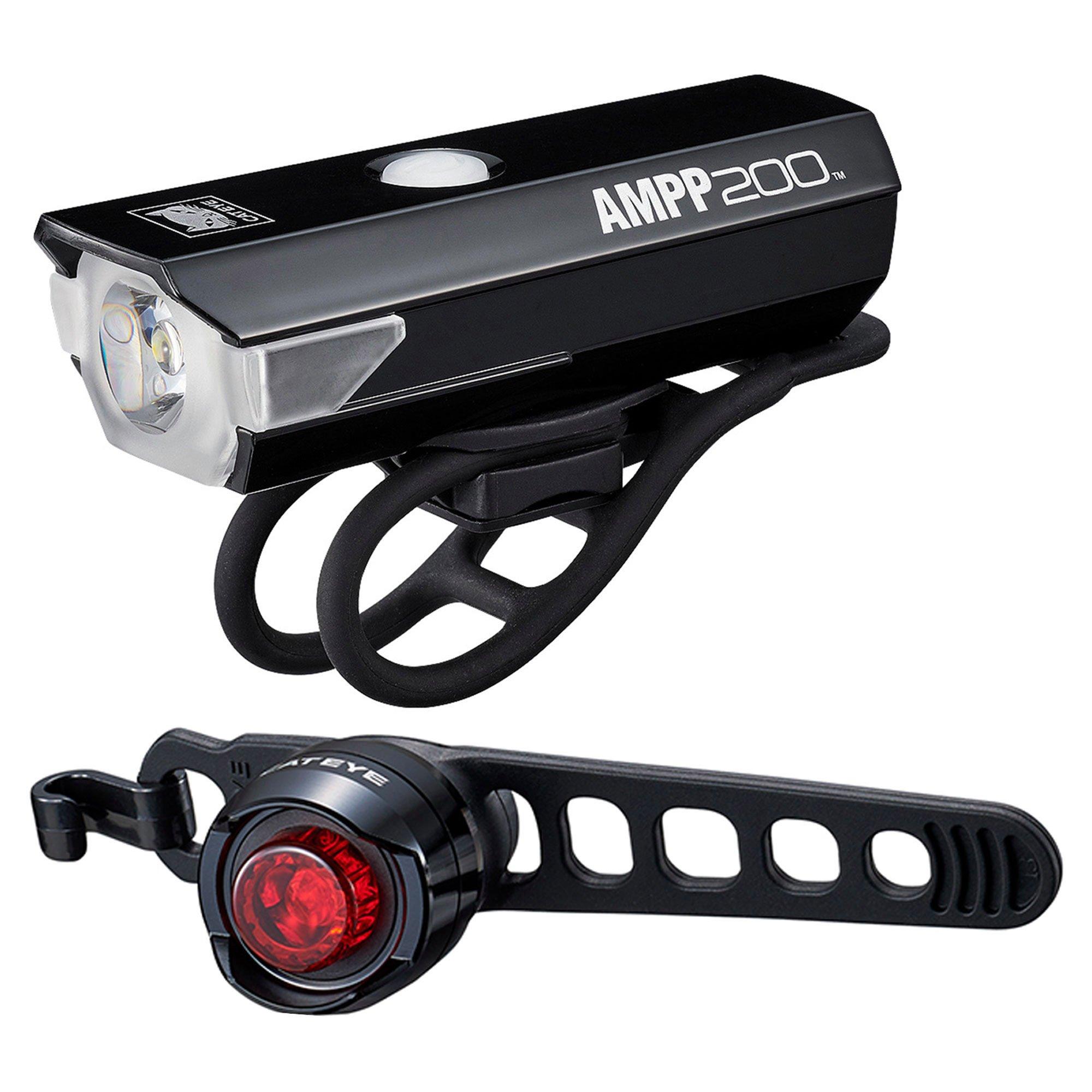 Black - Cateye - AMPP 200 / Orb Rechargable Bike Light Set - 1