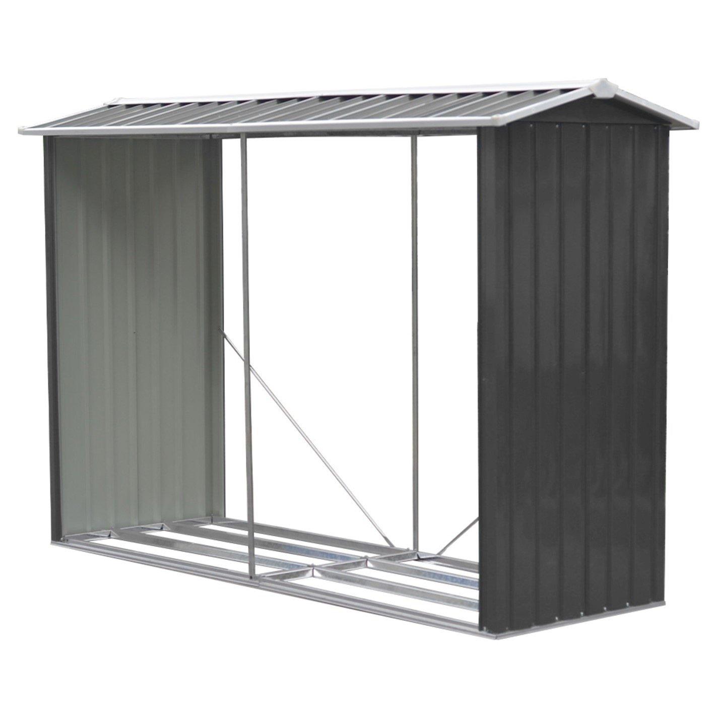 Anthracite - Breeins - Outdoor 8x3Fts Metal Firewood Log Shed Anthracite - 3