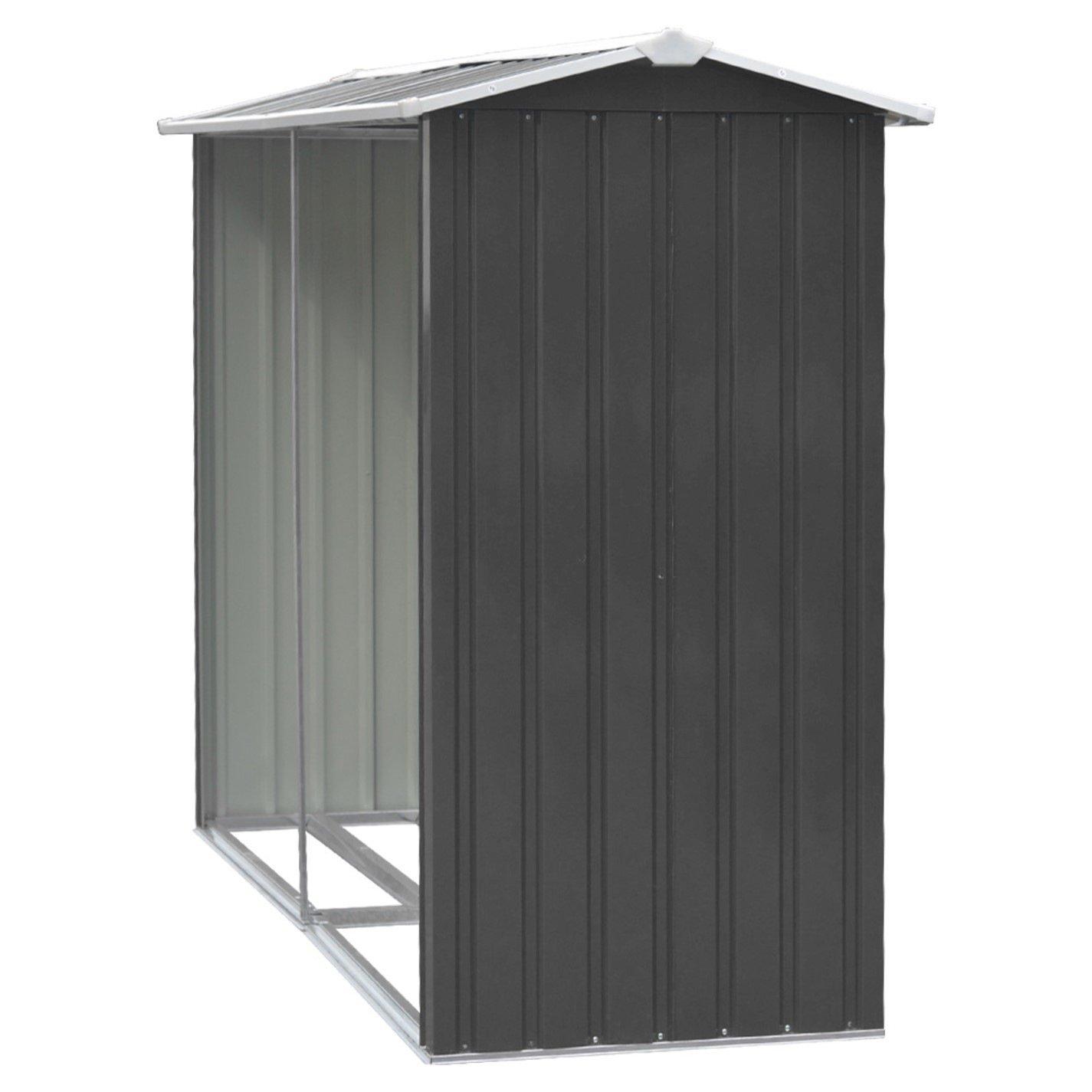 Anthracite - Breeins - Outdoor 8x3Fts Metal Firewood Log Shed Anthracite - 4