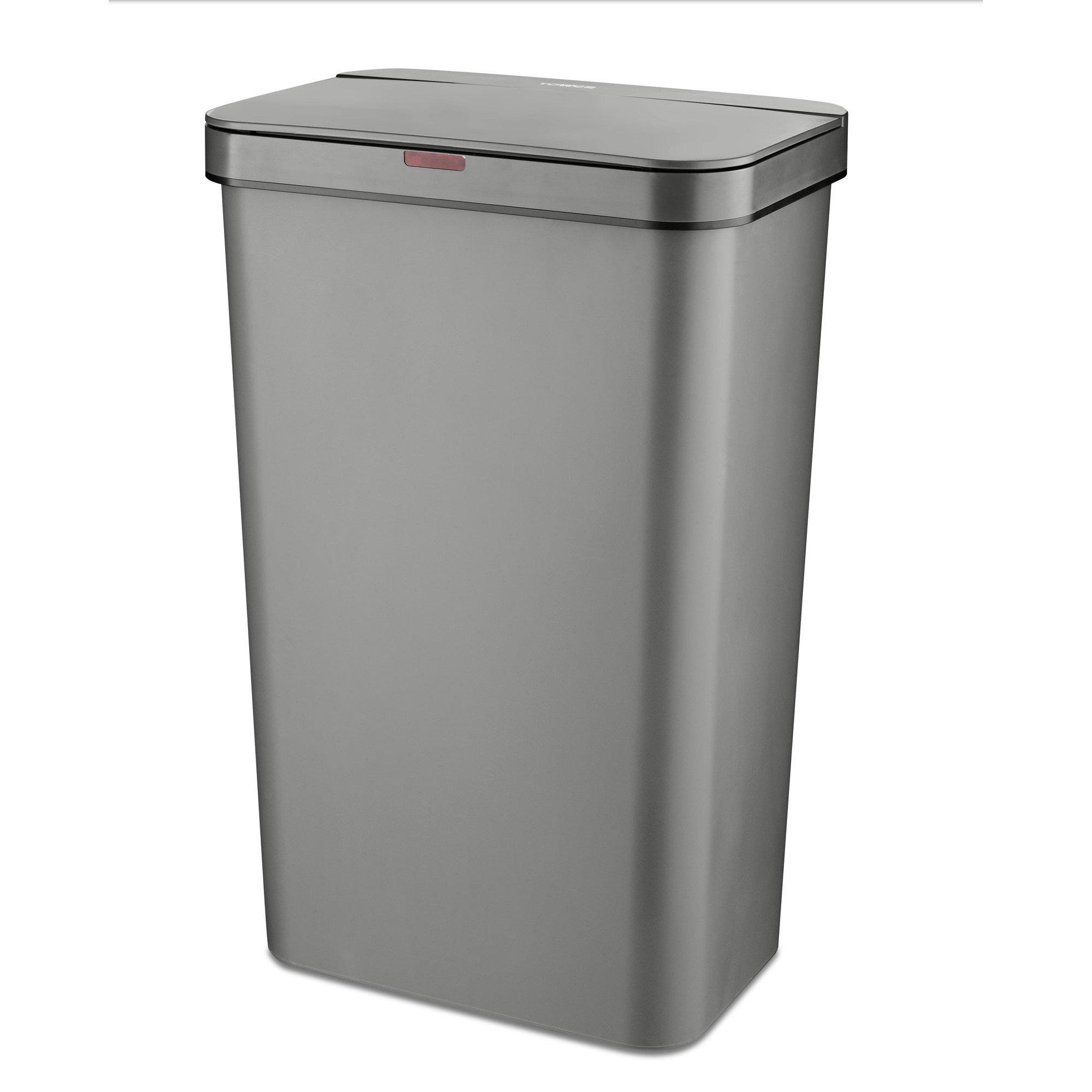 Grey - Tower - 50L Rectangular Sensor Bin Grey - 1